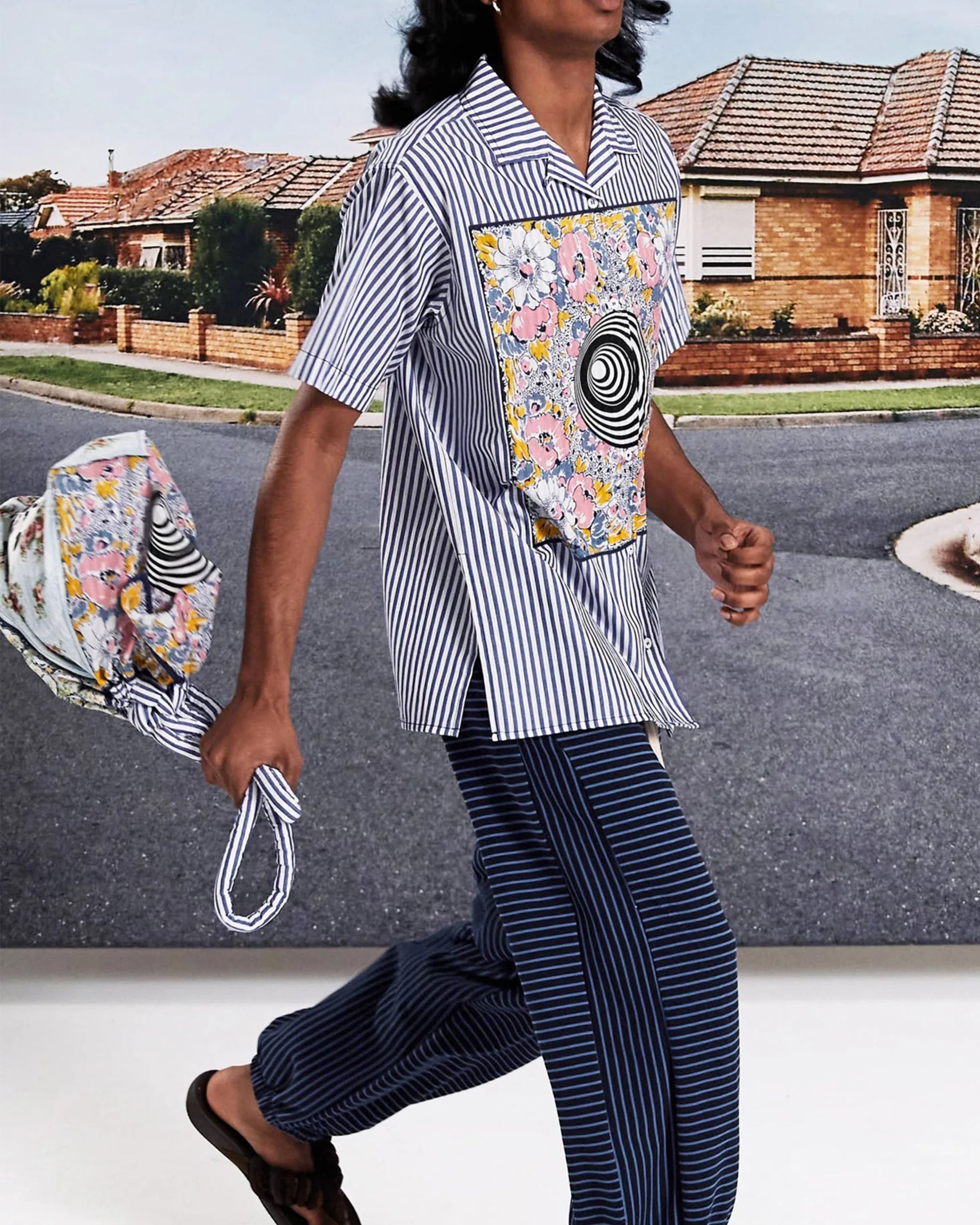 Handkerchief Bag - Blue / Mixed Handkerchief