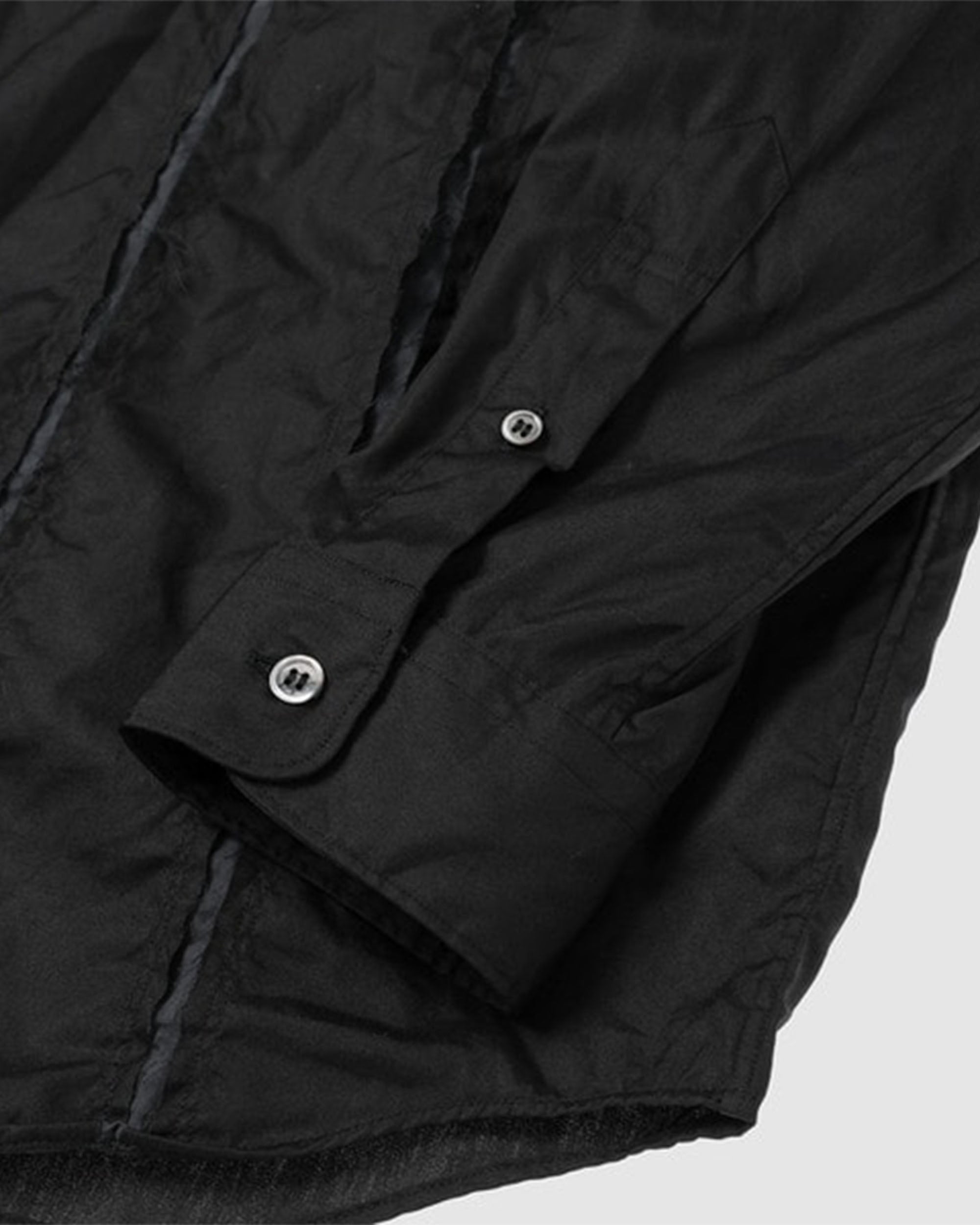 Distressed L/S Shirt - Black / Black