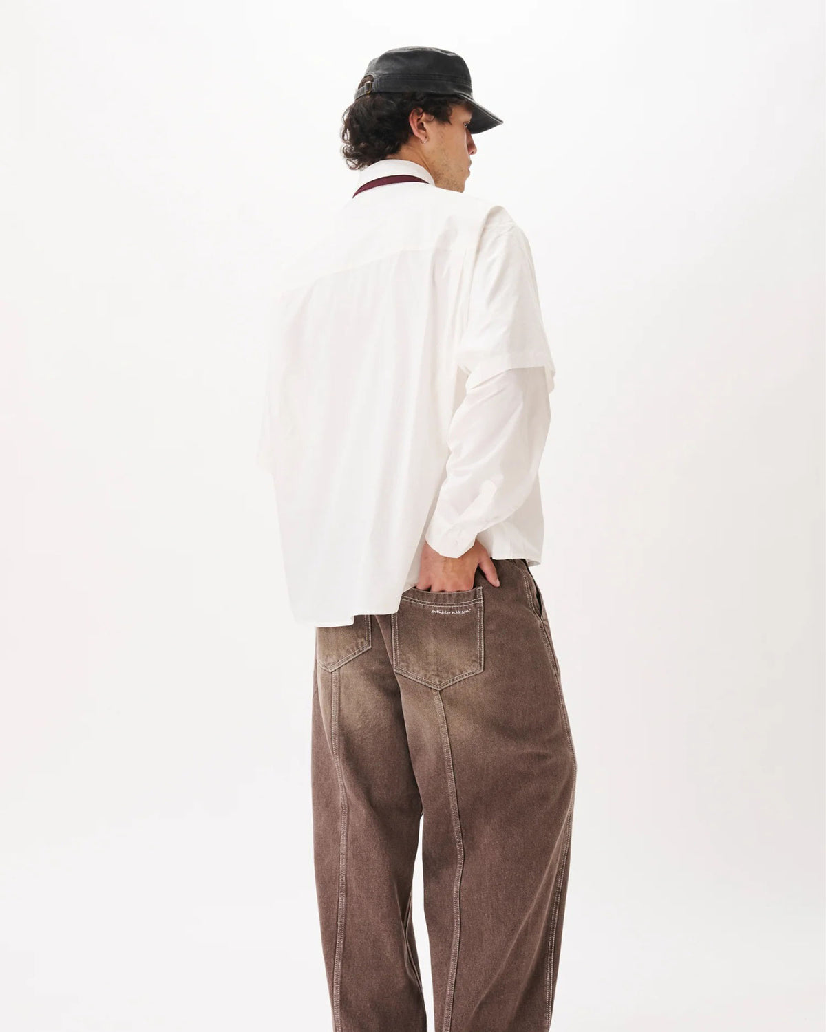 Button-Up Layered Shirt - White