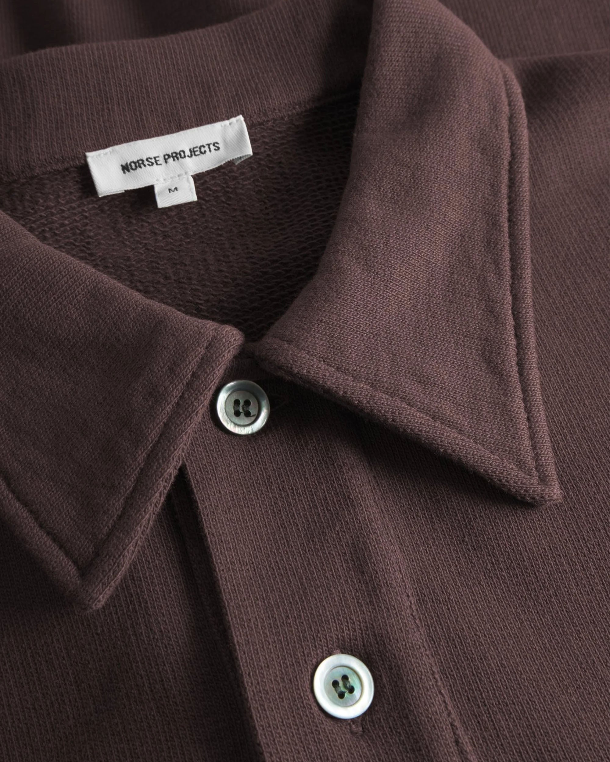 Fraser Relaxed Organic Loopback LS Polo - Mahogany