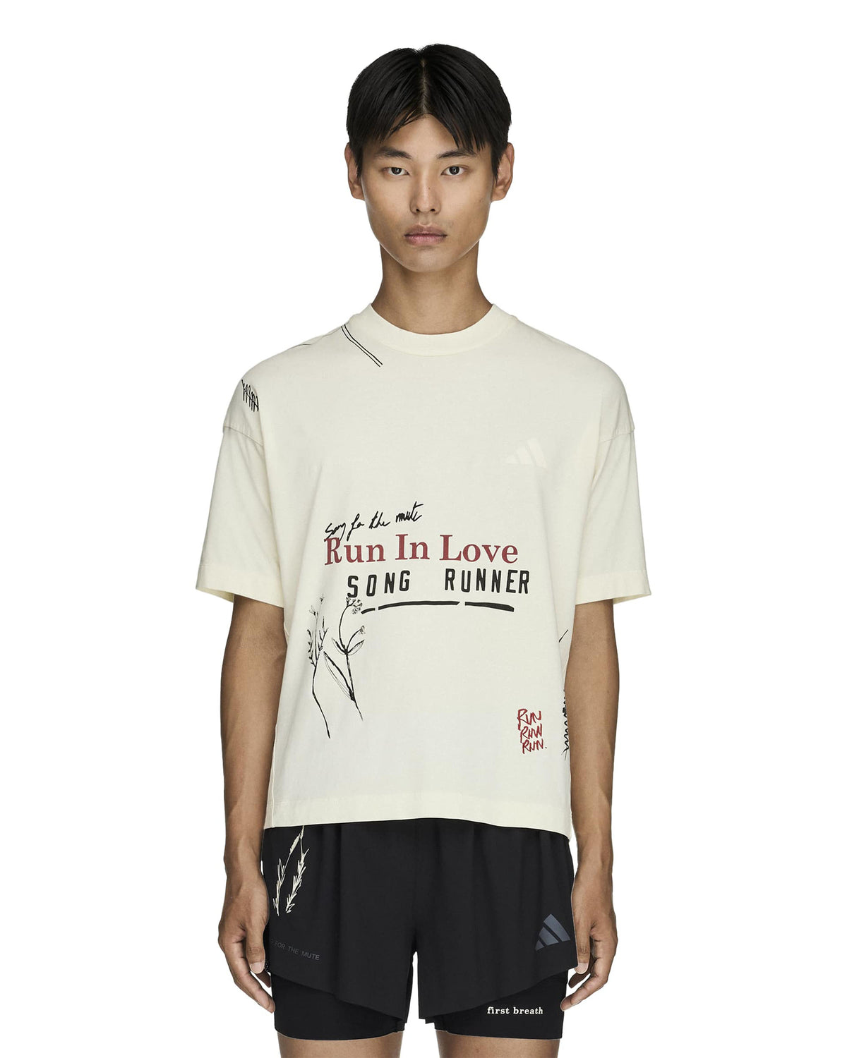Song For The Mute Running T-Shirt - Cream White
