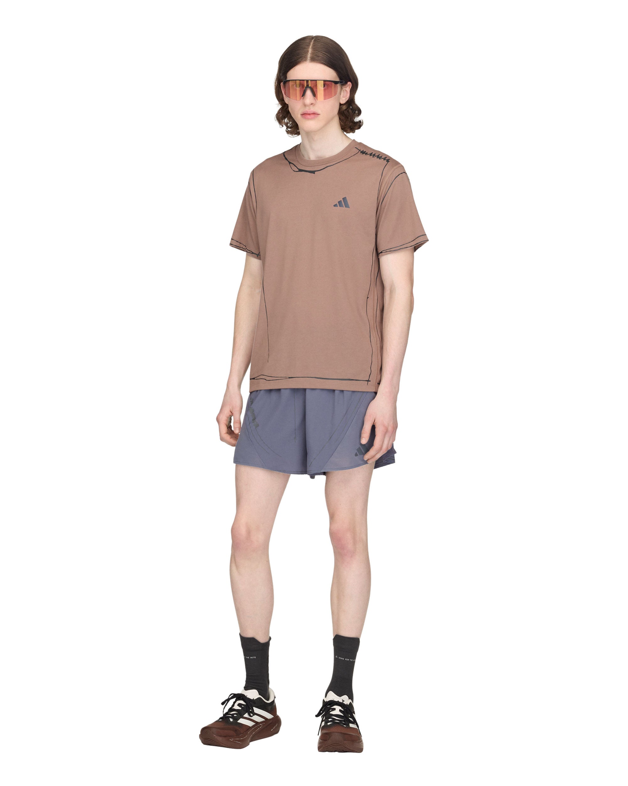 Song for the Mute Running T-shirt - Brown