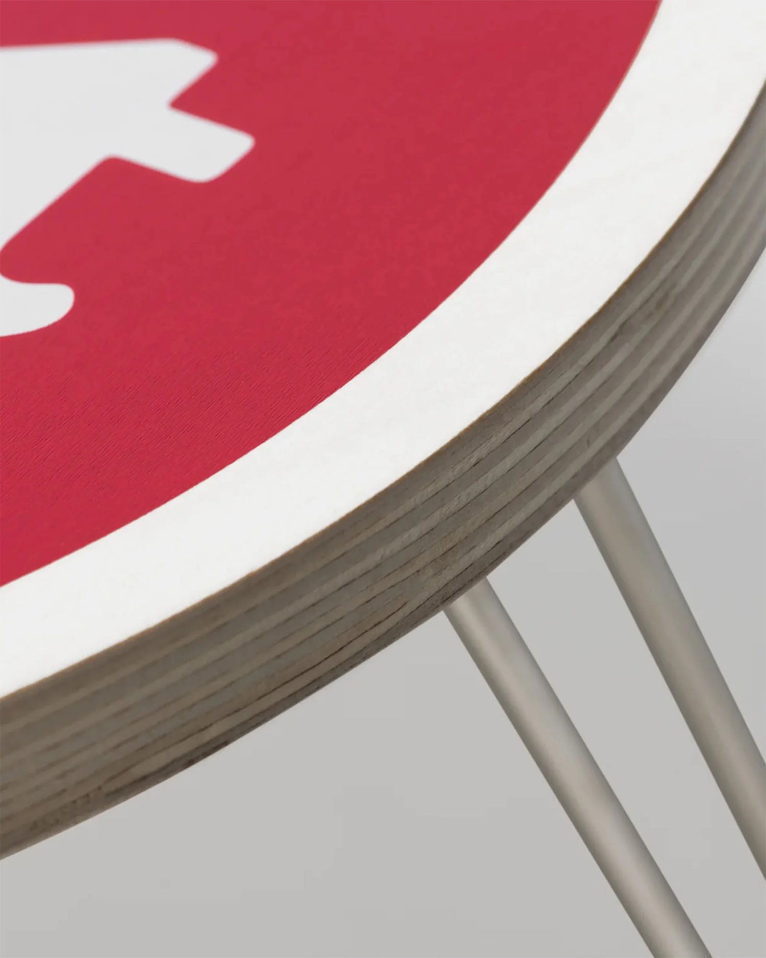 Heart Folding Table - Scarlet / White
