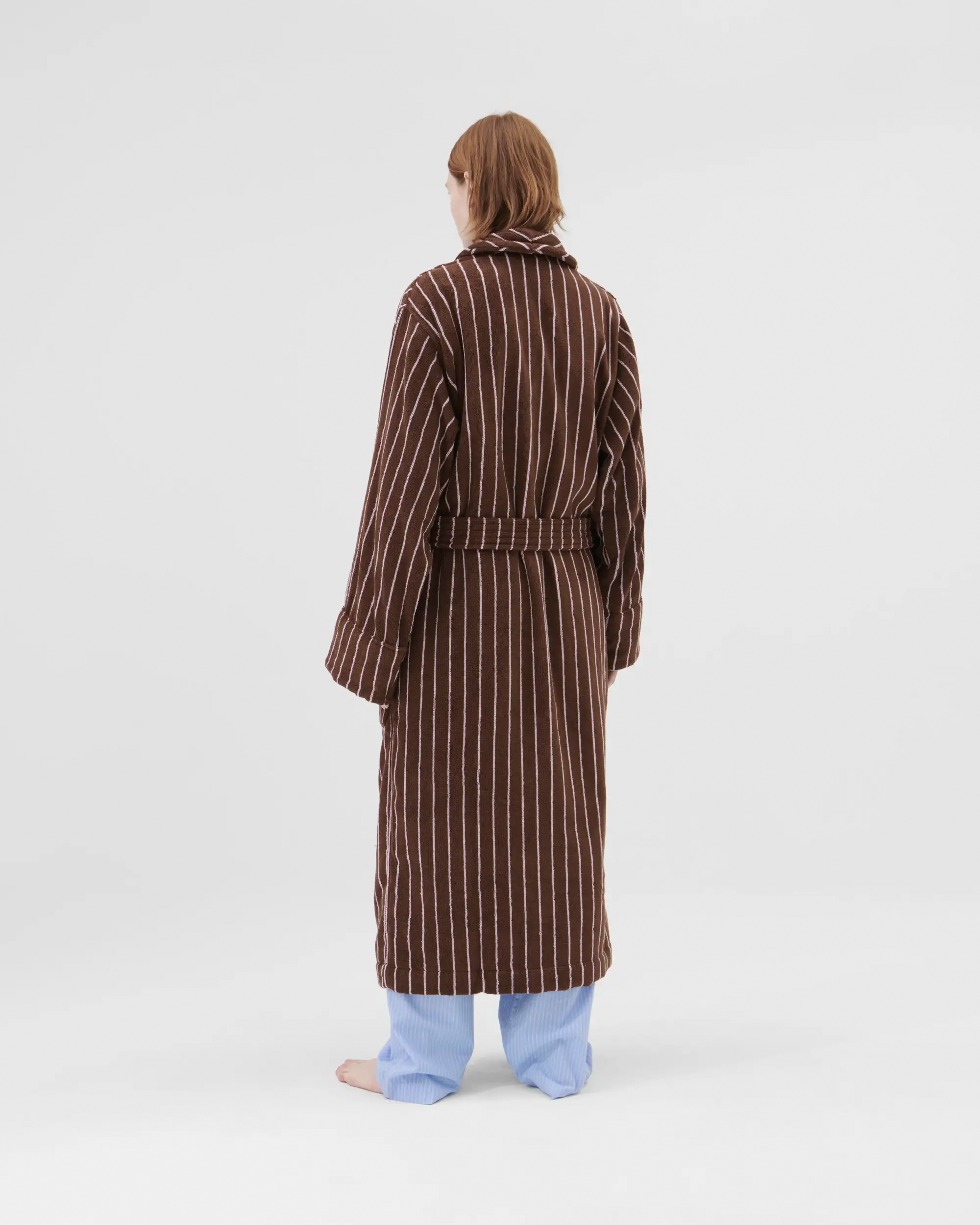 Classic Bathrobes (Striped) - Carmel / White Stripes