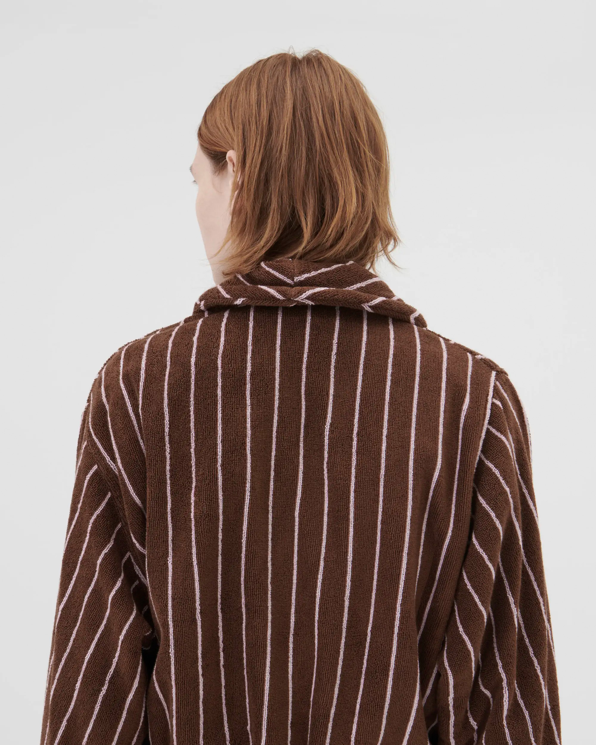 Classic Bathrobes (Striped) - Carmel / White Stripes