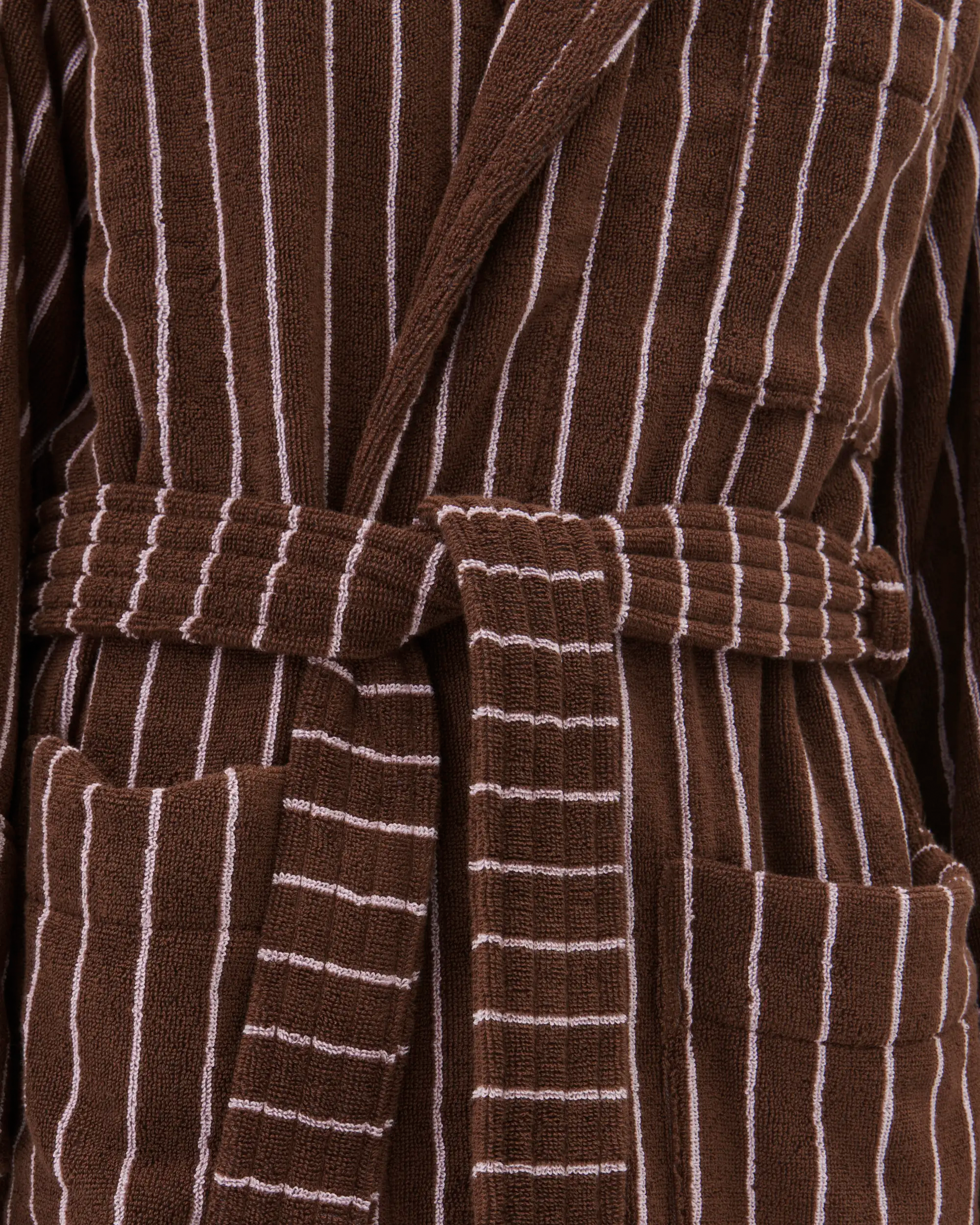 Classic Bathrobes (Striped) - Carmel / White Stripes