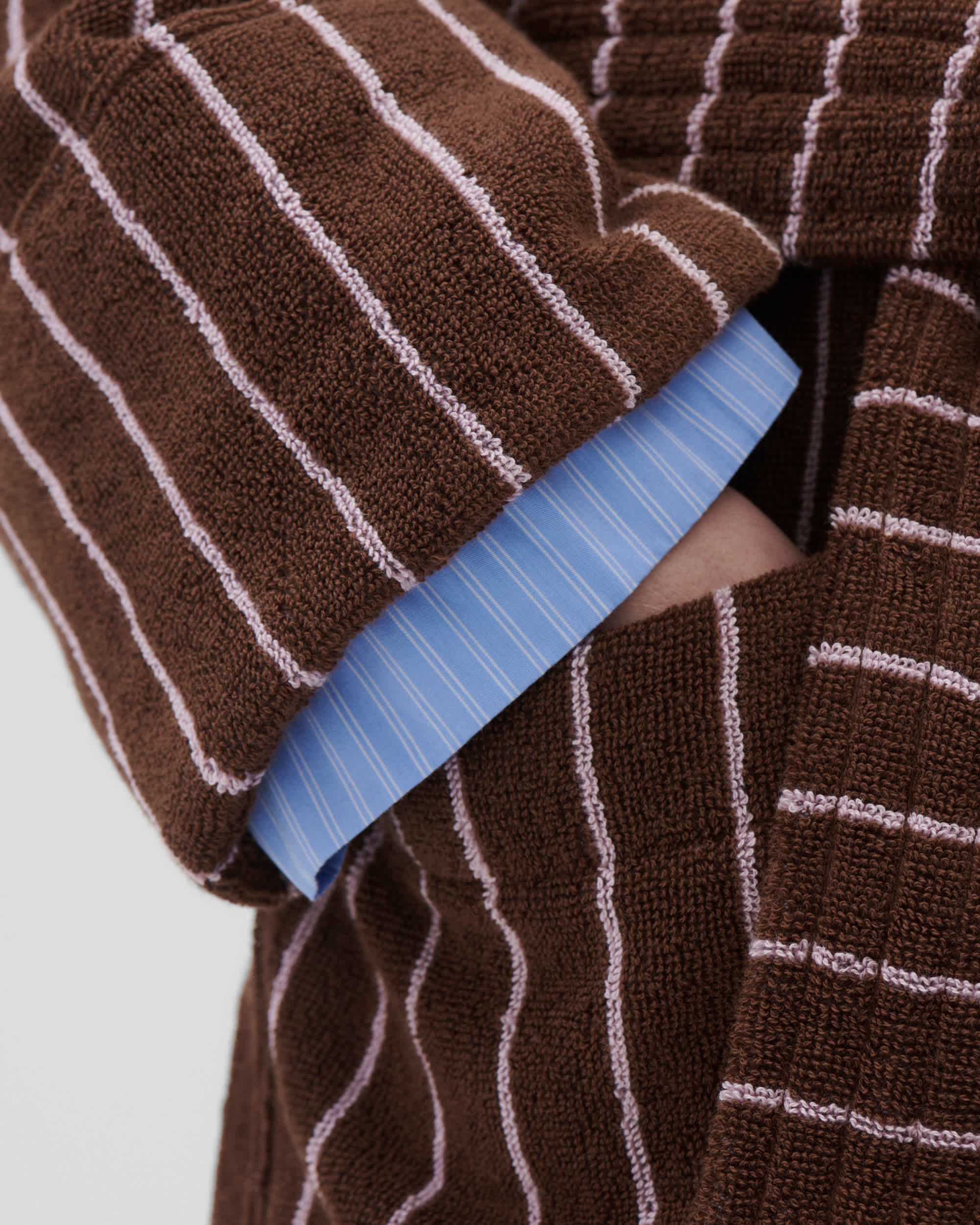 Classic Bathrobes (Striped) - Carmel / White Stripes