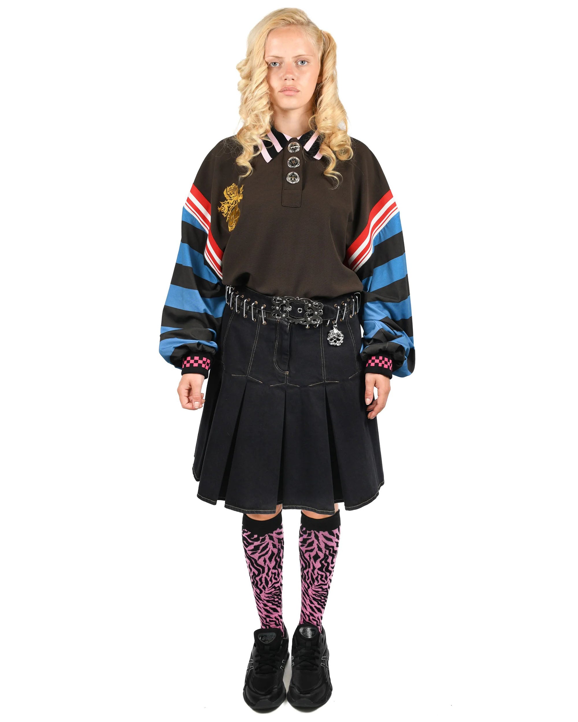 Bevo Denim Carabiner Skirt - Denim