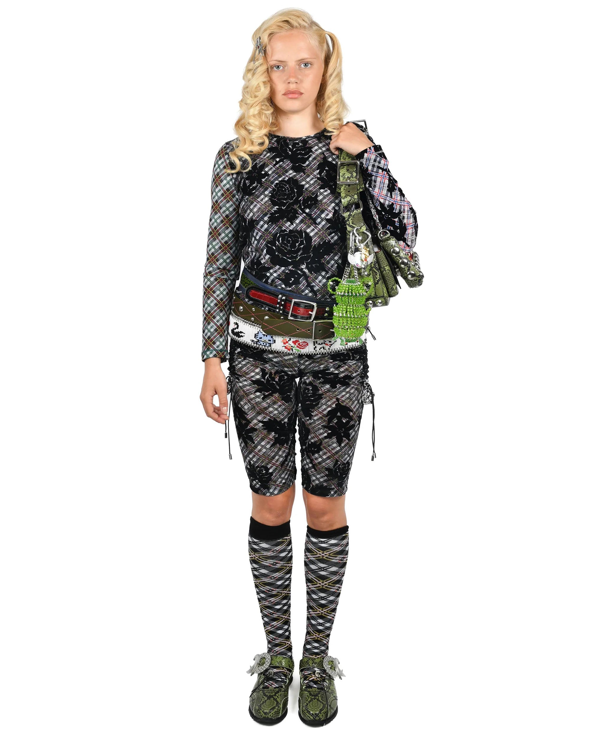 Picnic Plaid Flocked Mesh L/S - Multi