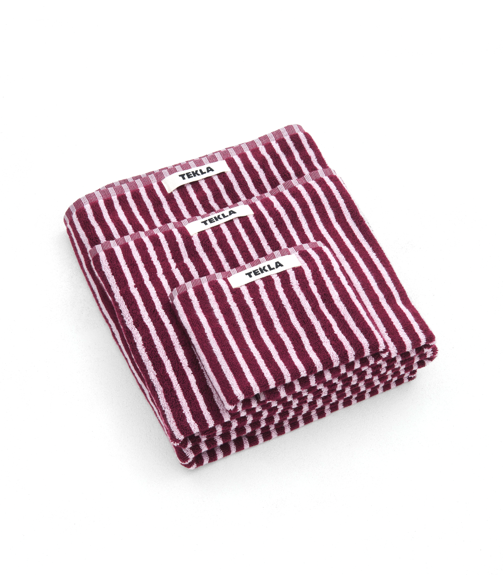 Bath Towel (Striped) - Red / Rose