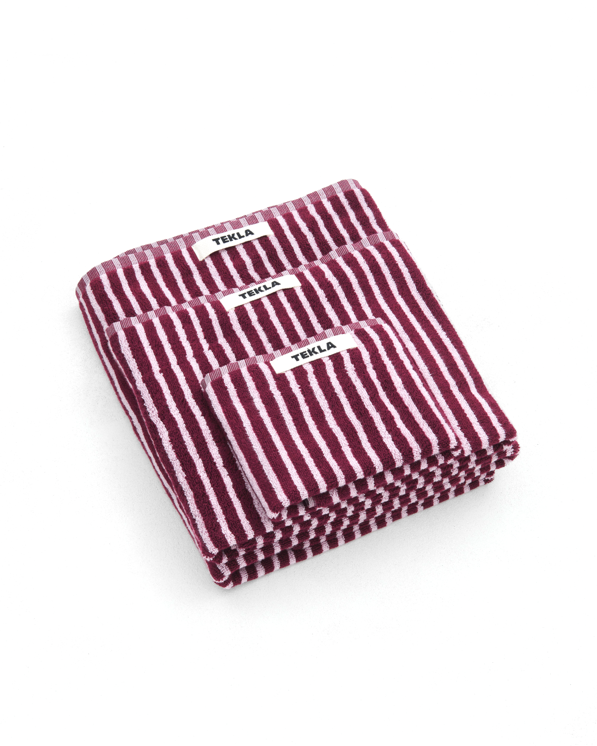 Washcloth (Striped) - Red / Rose