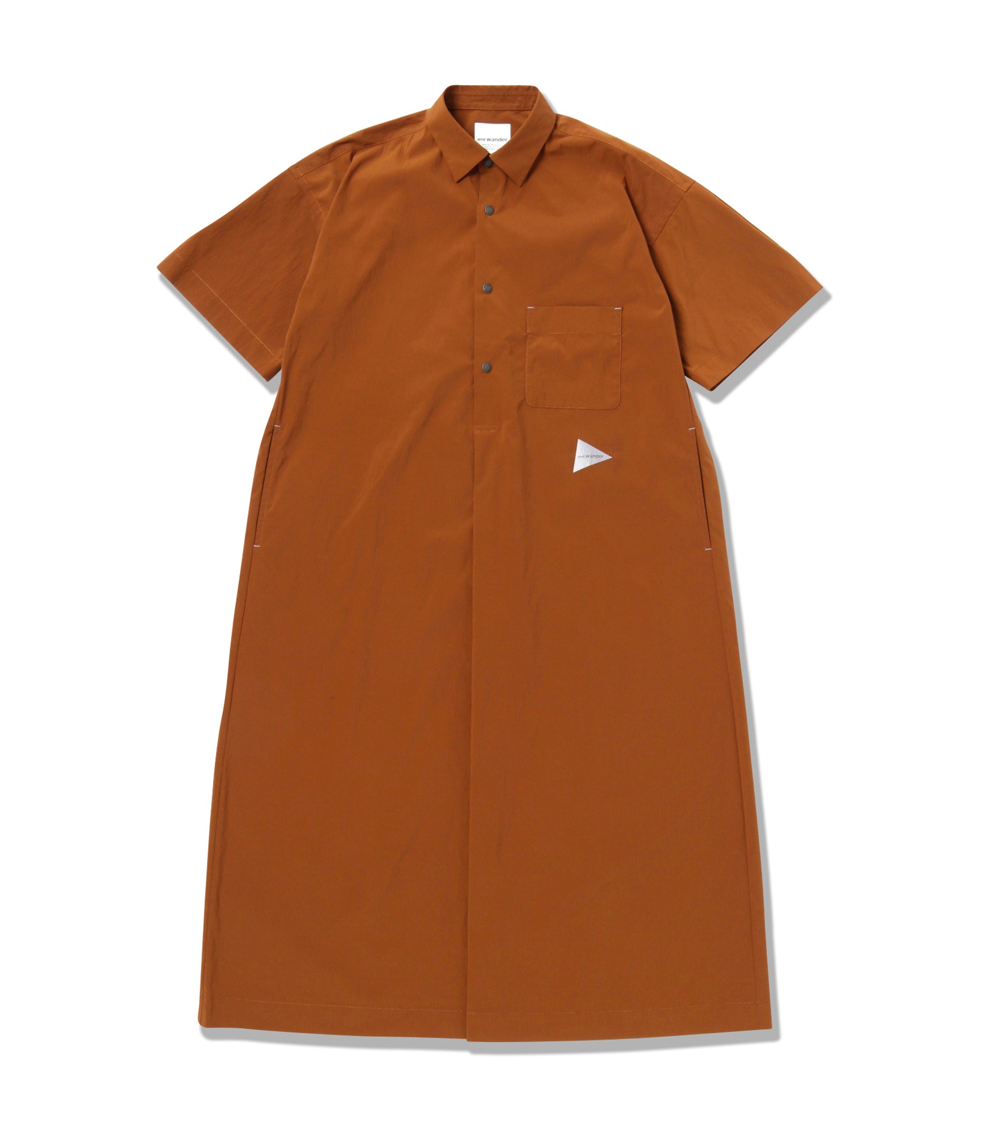 UV Cut Stretch SS Dress - Brown