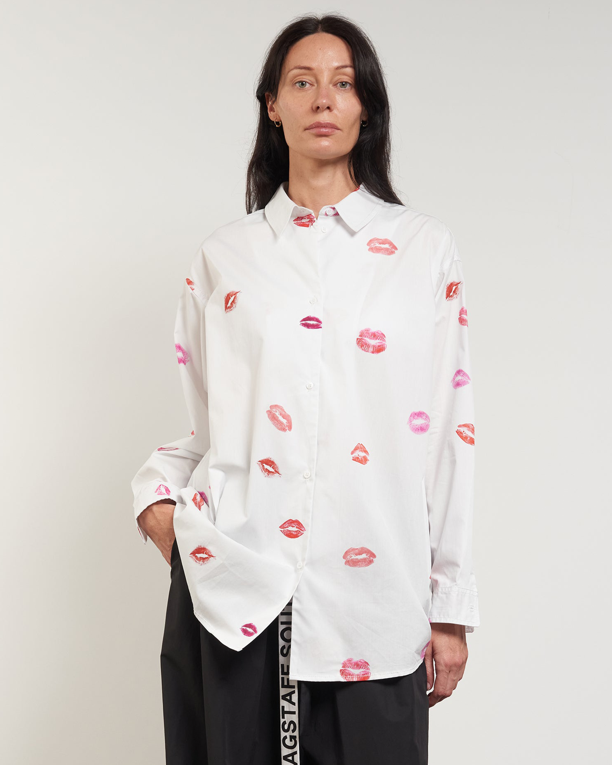 Lipstick Business Shirt - White / Lipstick