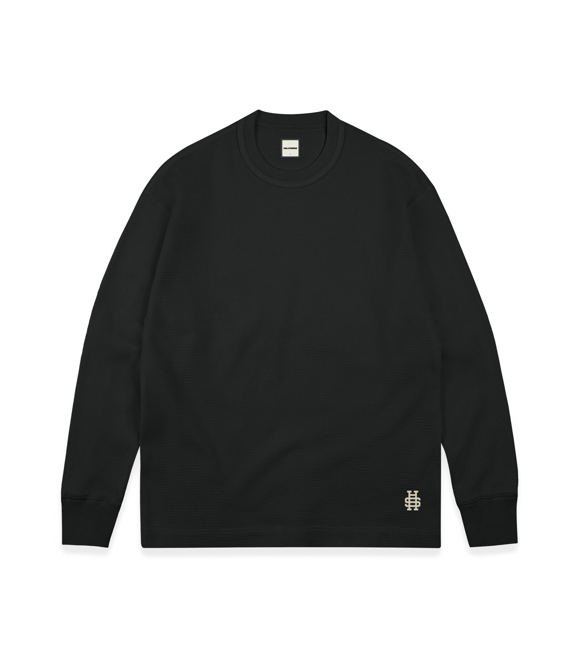 WAFFLE LONGSLEEVE - BLACK