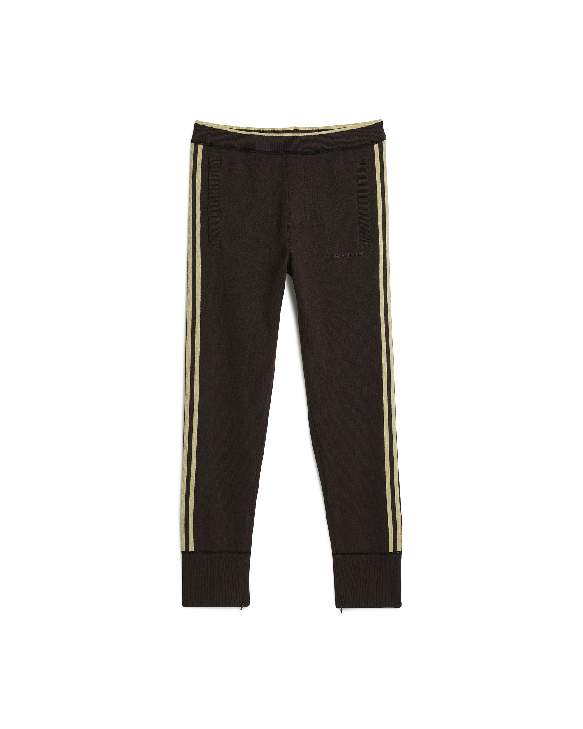 Wales Bonner Knit Pants - Dark Brown / Cream White