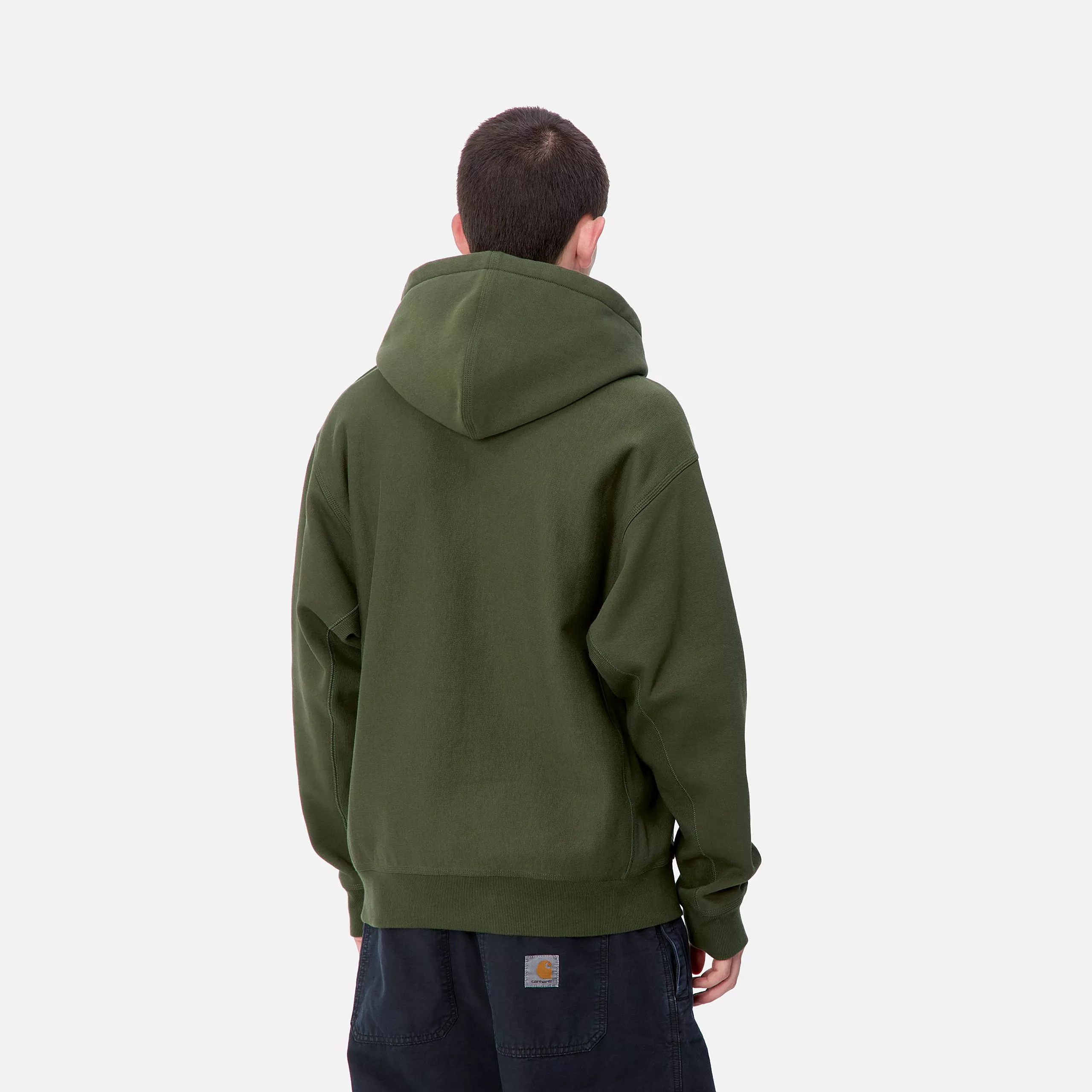 Hooded American Script Sweat - Tarragon