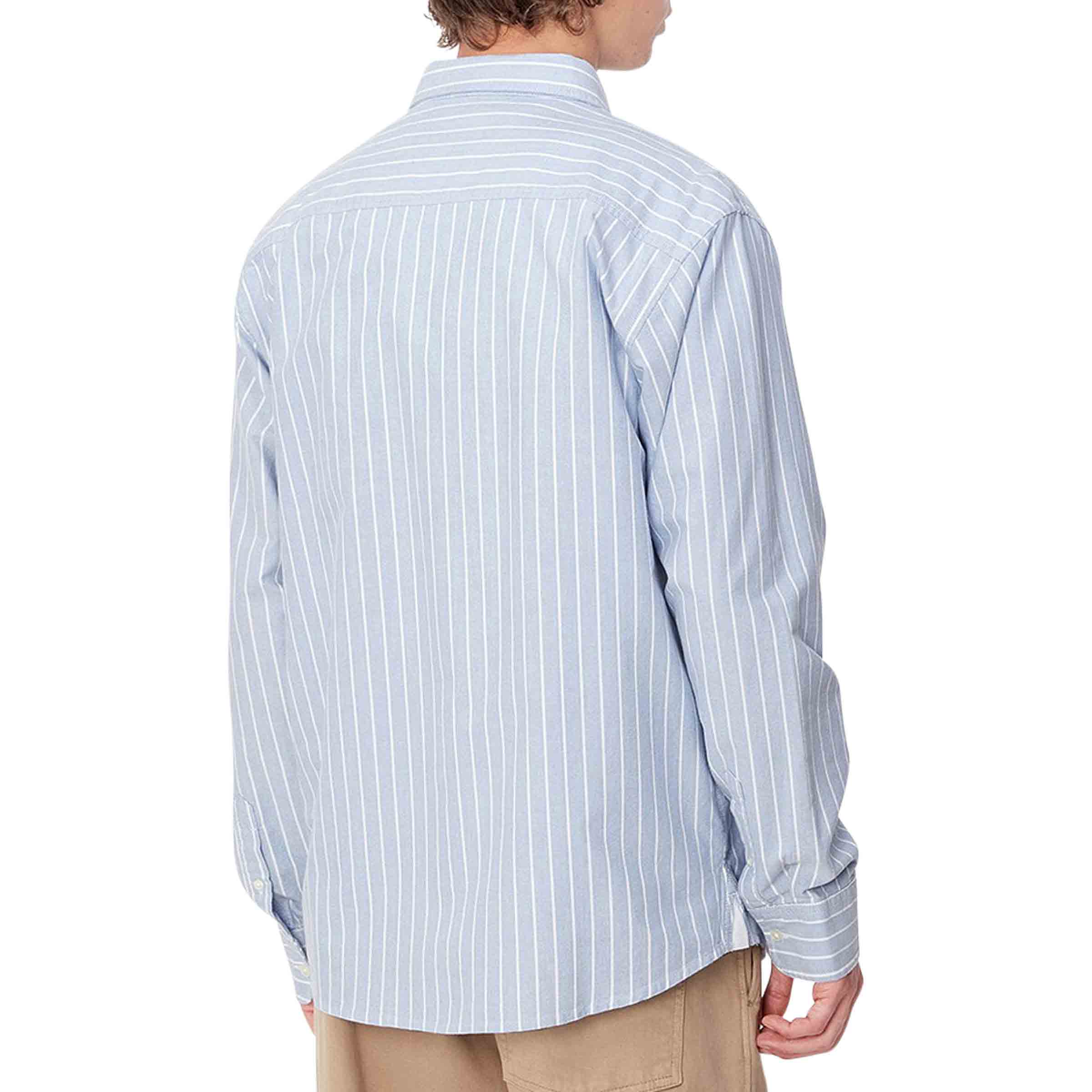 L/S Dowlen Shirt - Dowlen Stripe Bleach / White