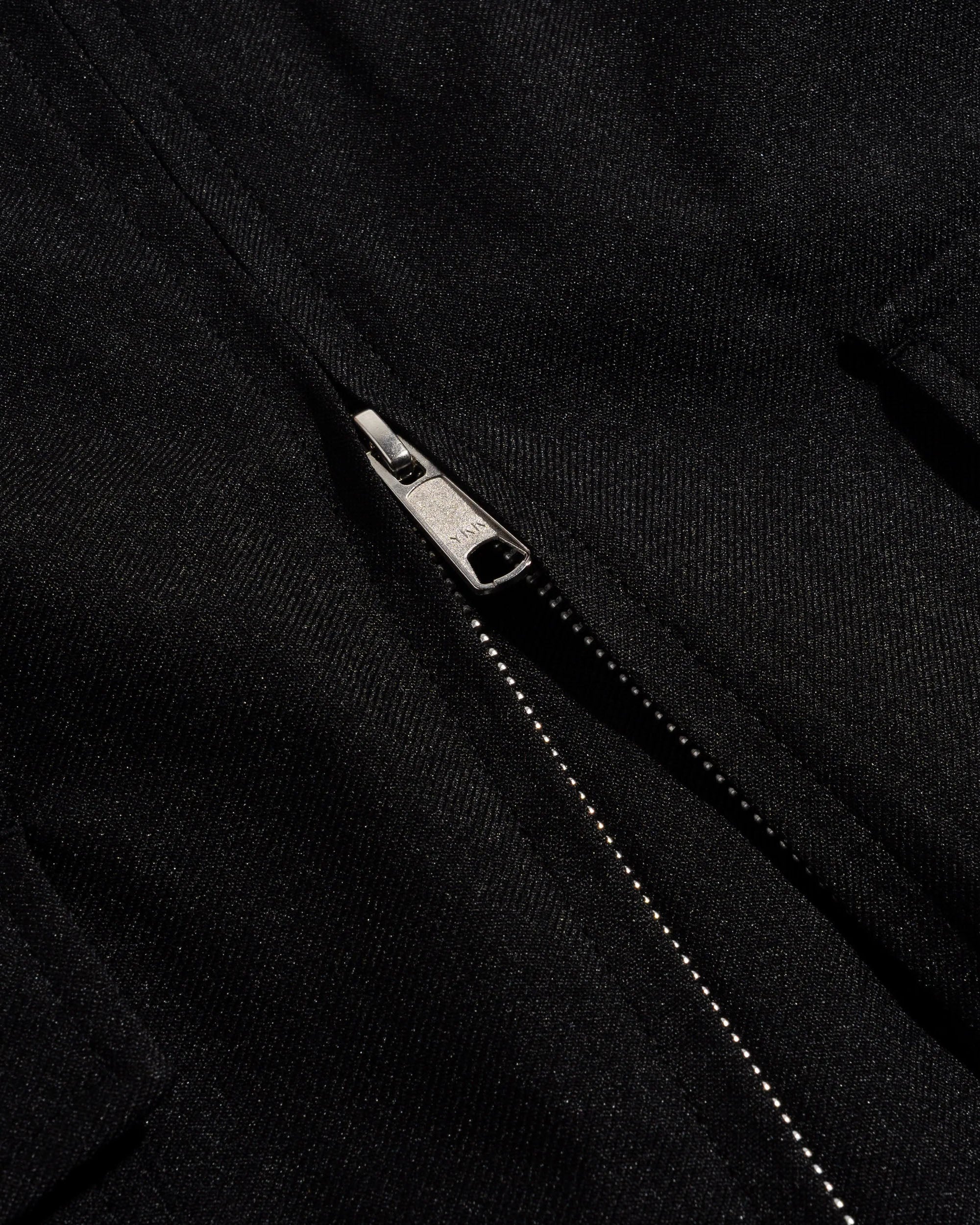 Polyester Serge Zip Jacket - Black