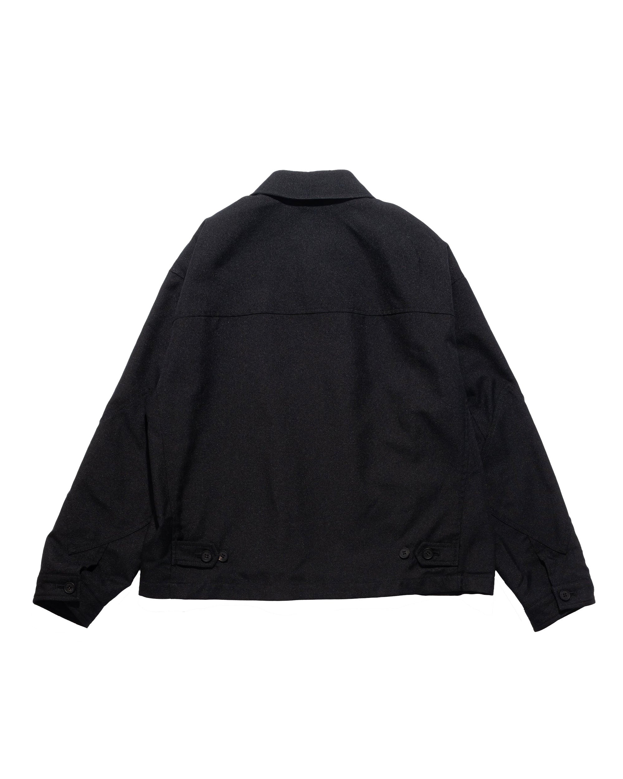 Polyester Serge Zip Jacket - Black