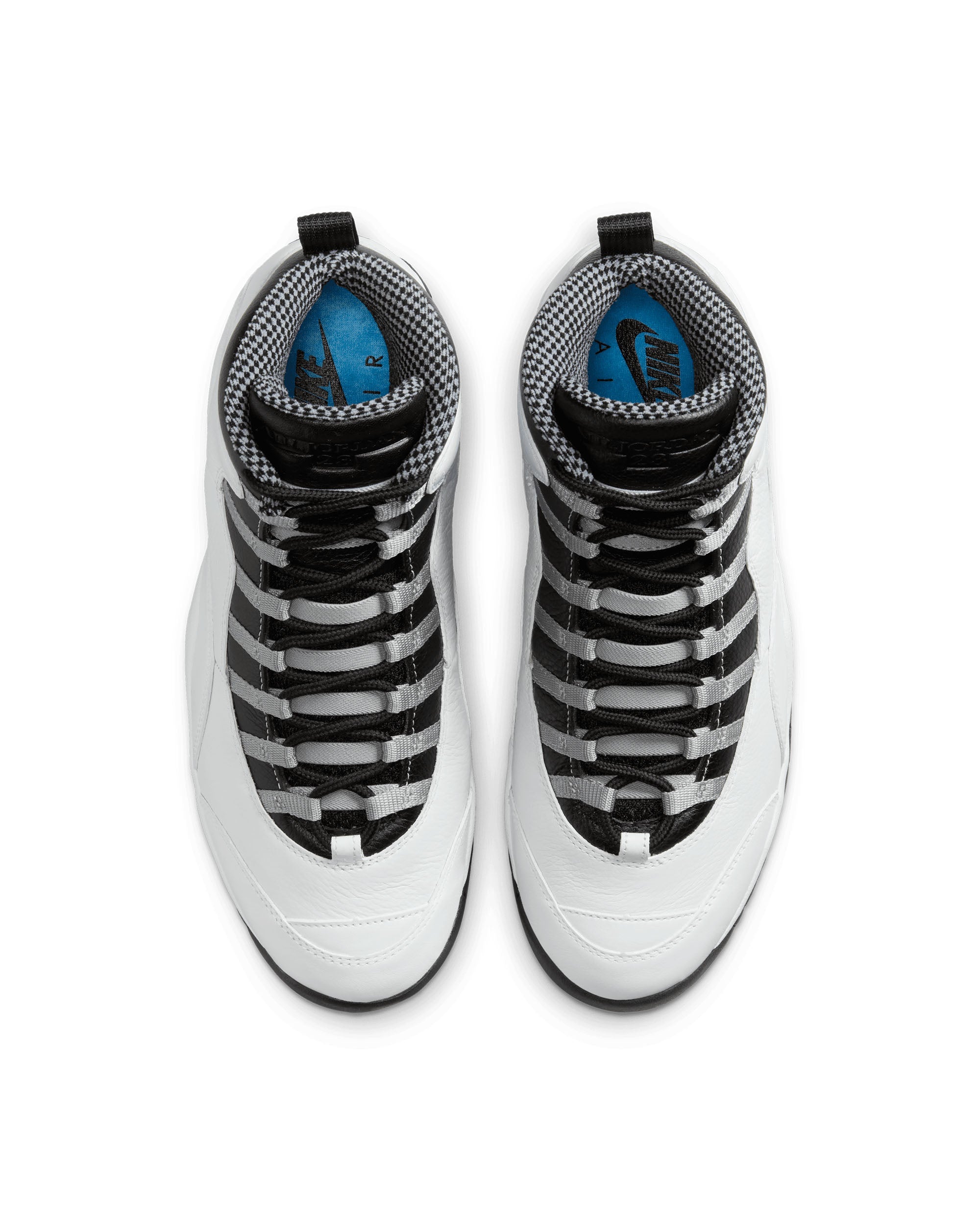 Air Jordan 10 Retro 'Steel Grey' - White / Light Steel Grey / Dark Powder Blue