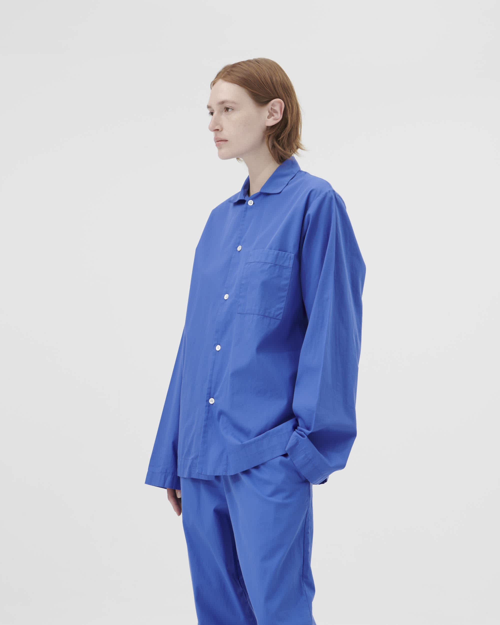 Sleepwear (Poplin) L/S Shirt - Royal Blue