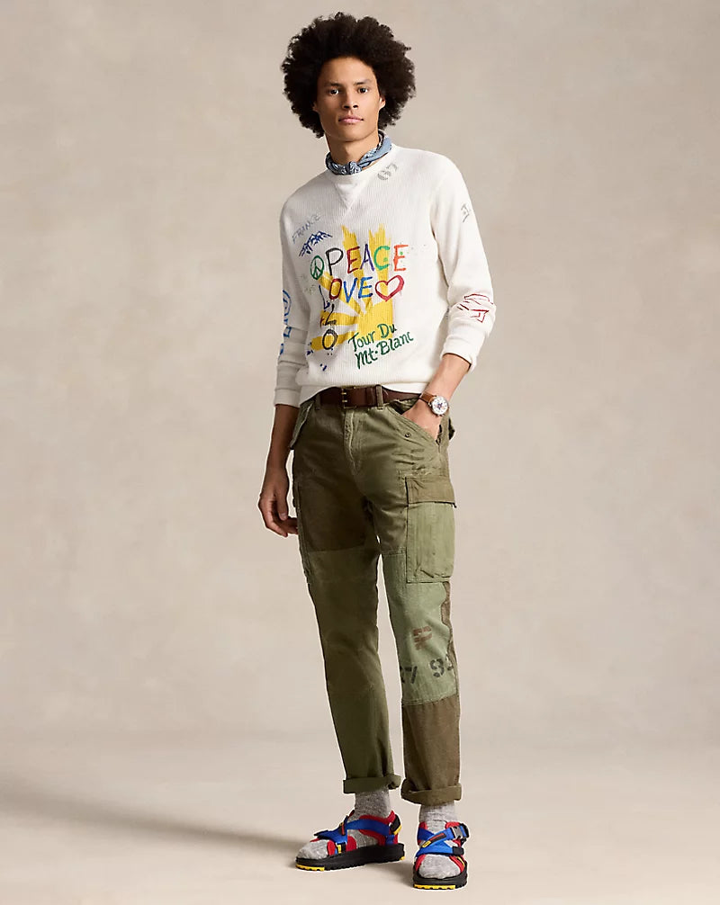 Peace Love Waffle Knit "Nevis" - White