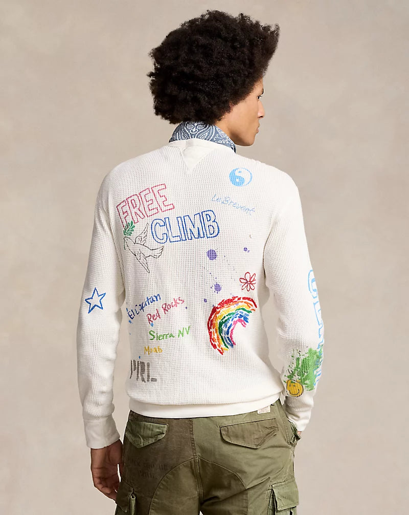 Peace Love Waffle Knit "Nevis" - White