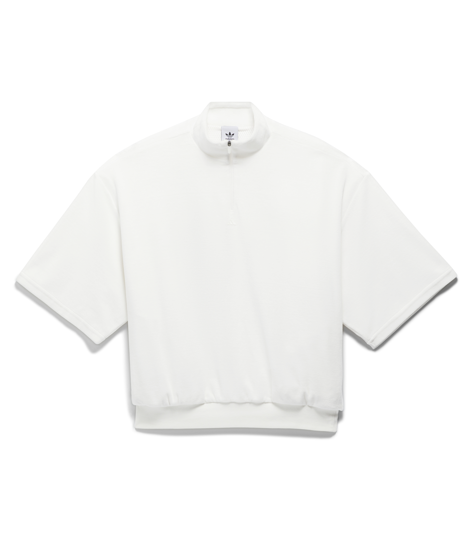 Velour Half Zip Sweatshirt - Cloud White