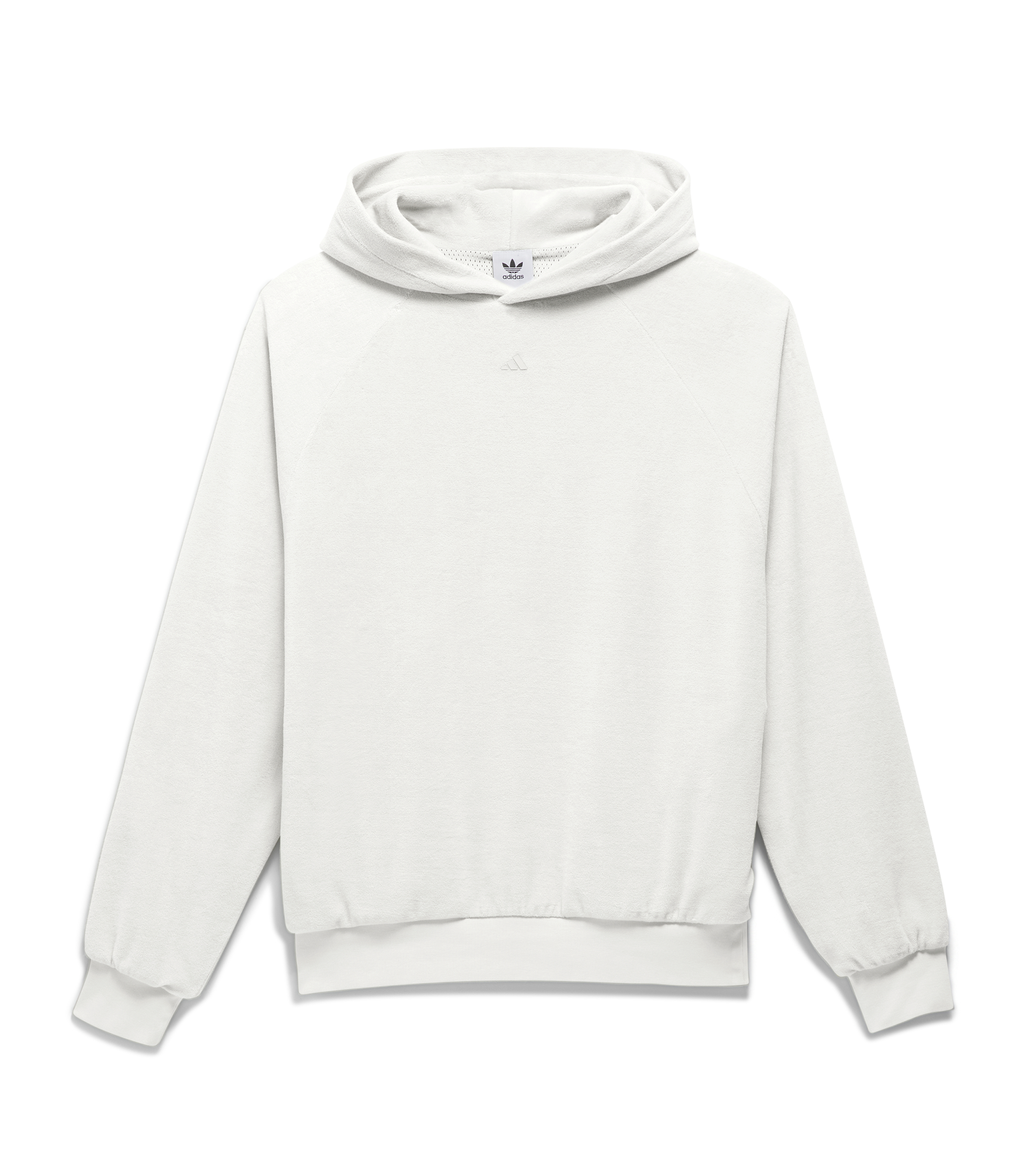 Velour Hooded Sweatshirt - Cloud White