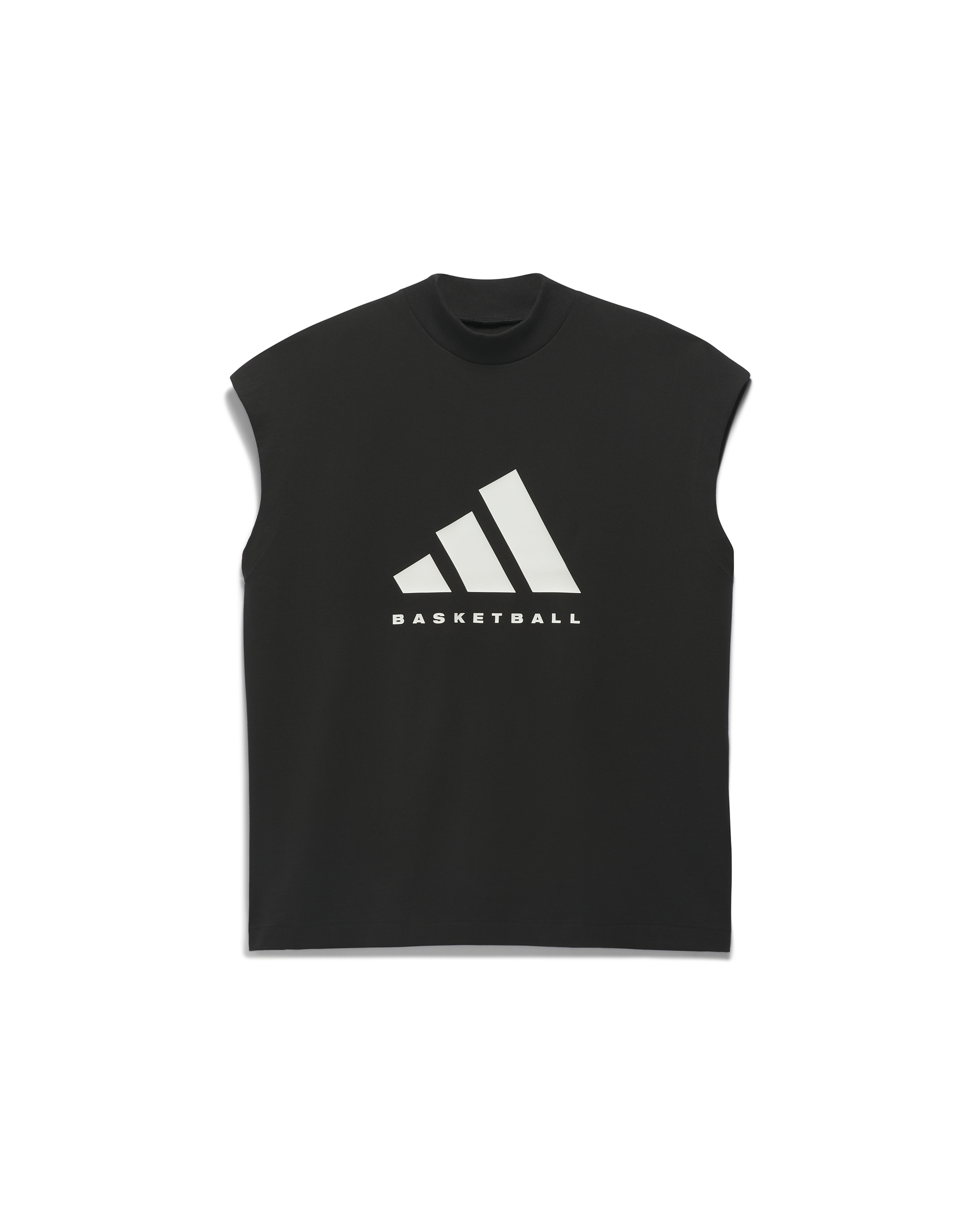 Mockneck Sleeveless T-shirt - Black