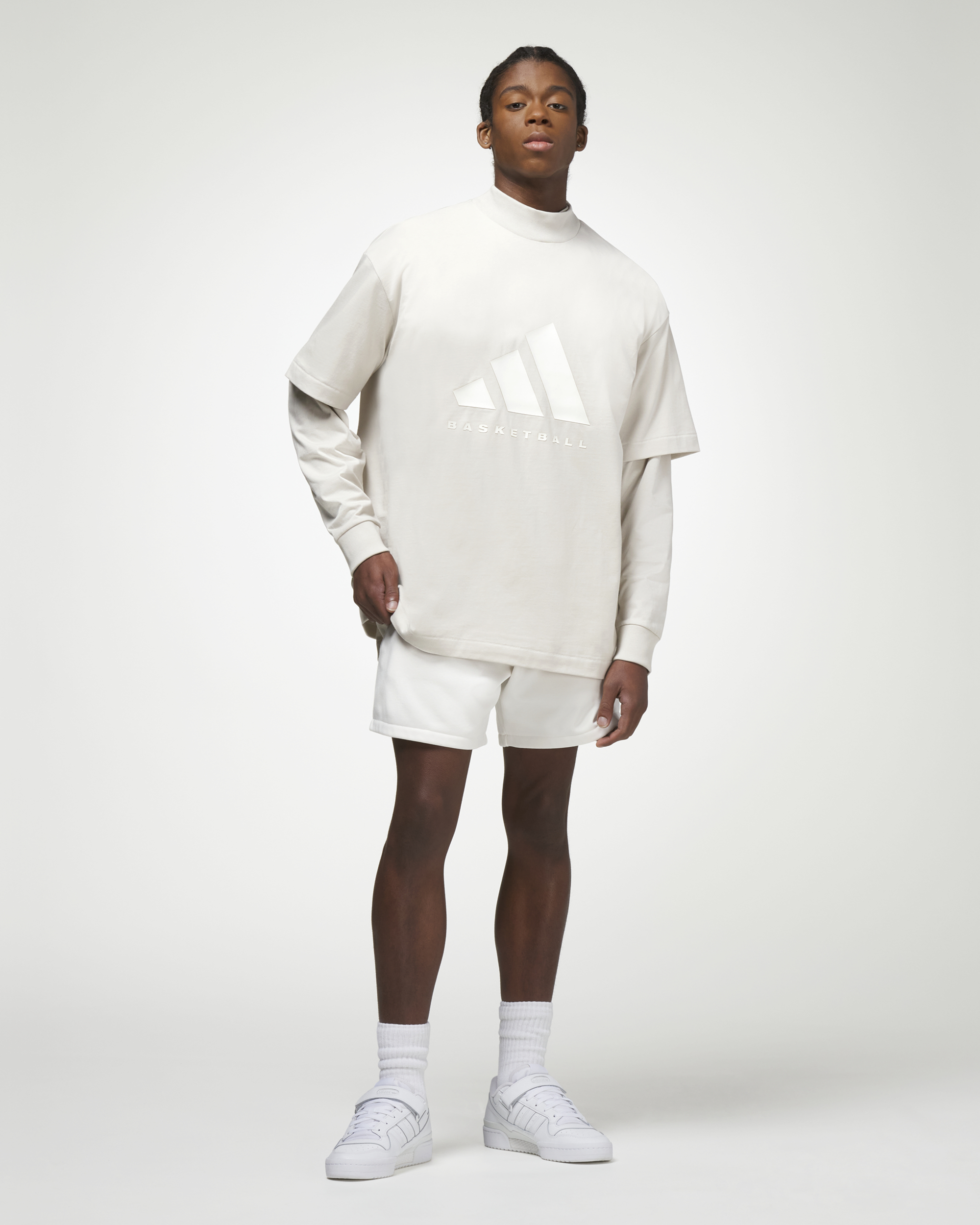 Mockneck T-shirt - Aluminium