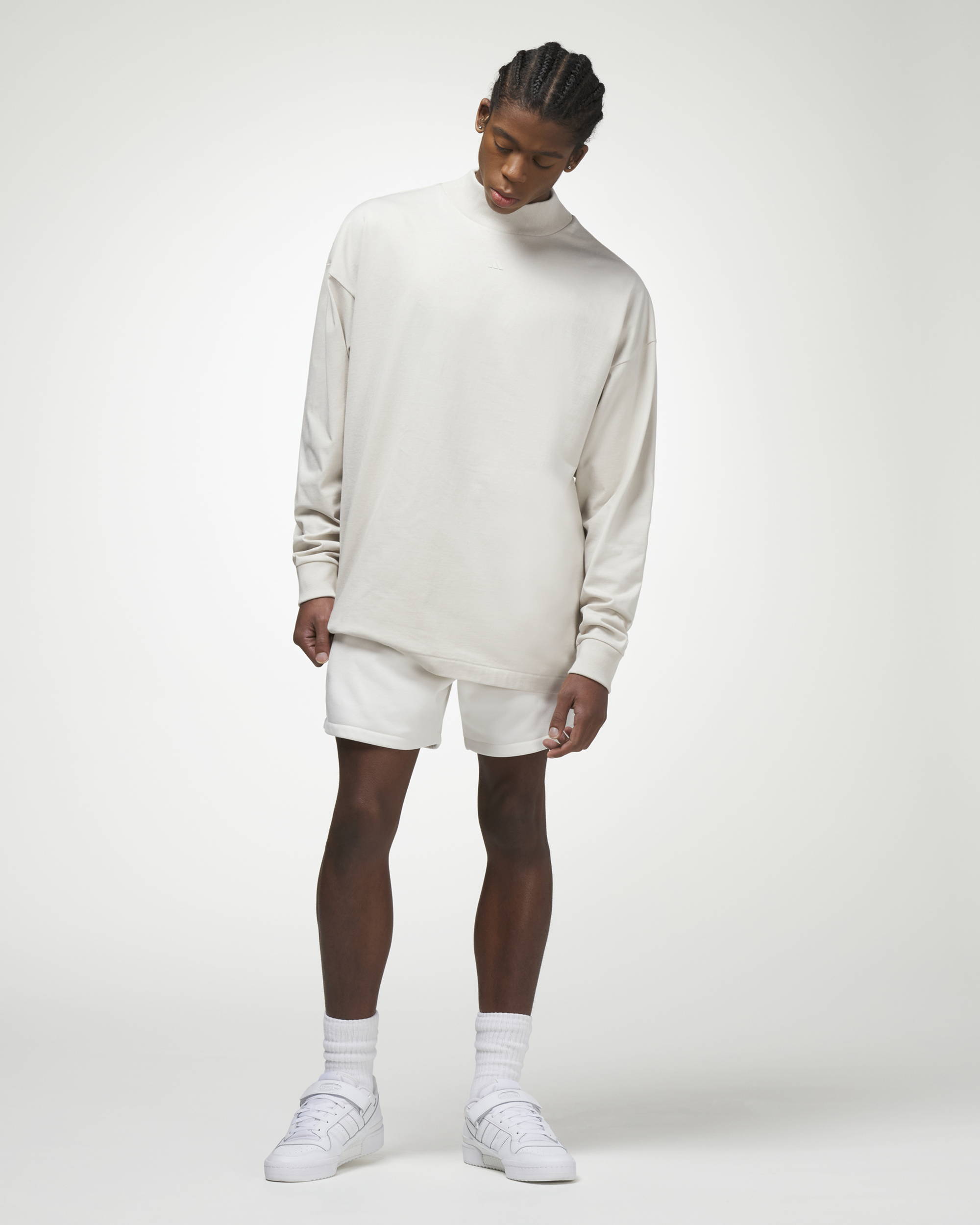 Mockneck L/S T-shirt - Aluminium