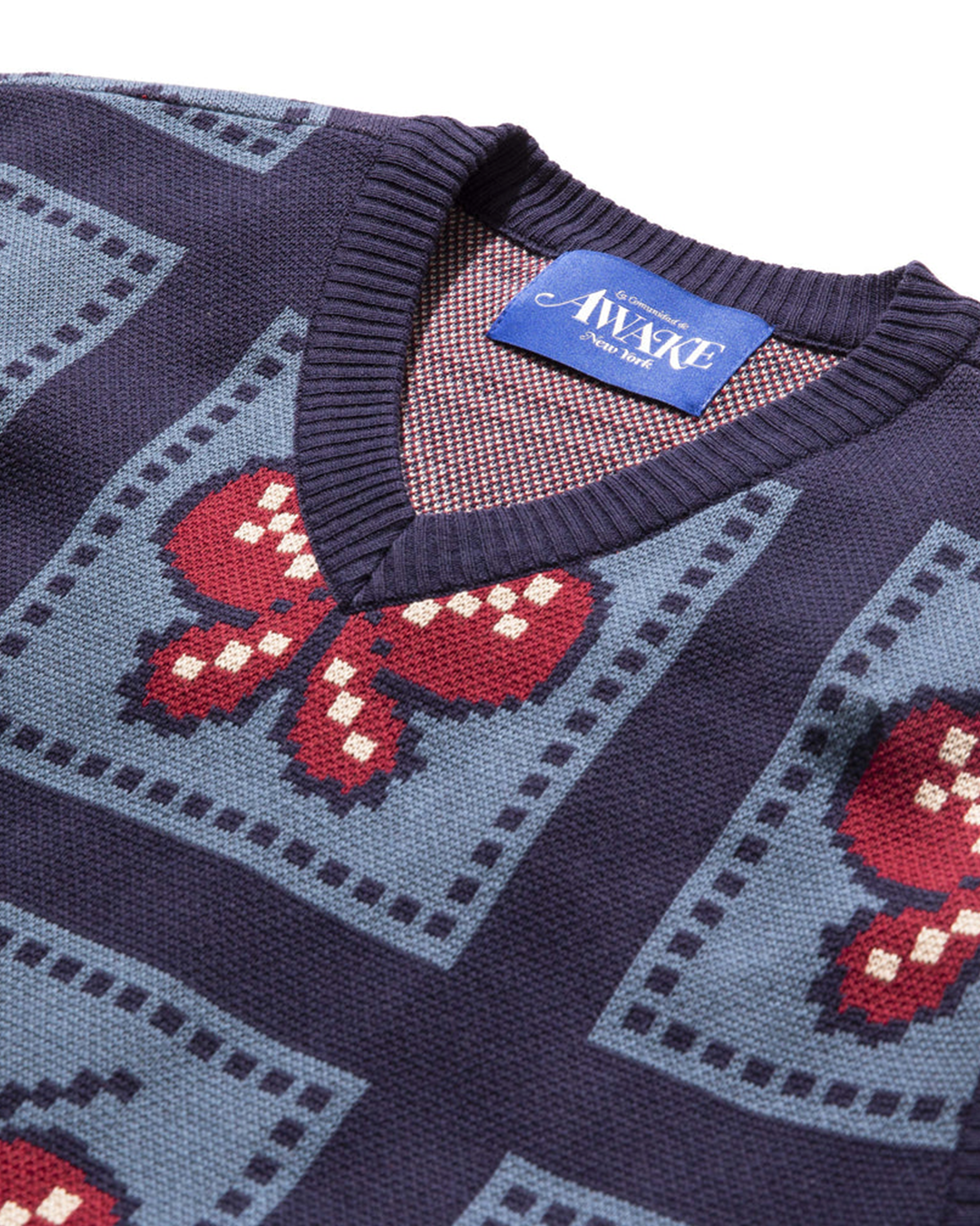 Butterfly Sweater Vest - Blue / Red