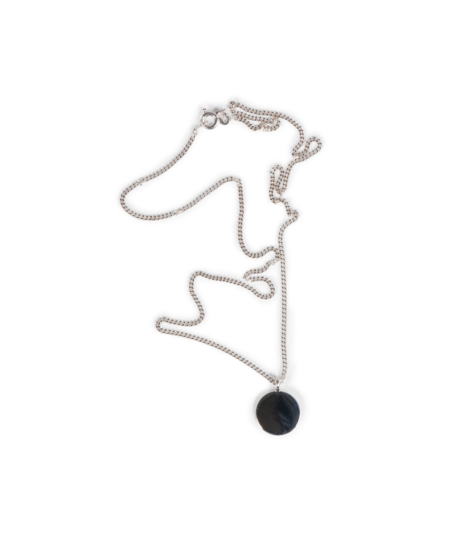 TYPE 010 Round Pendant Necklace - 925 Sterling Silver