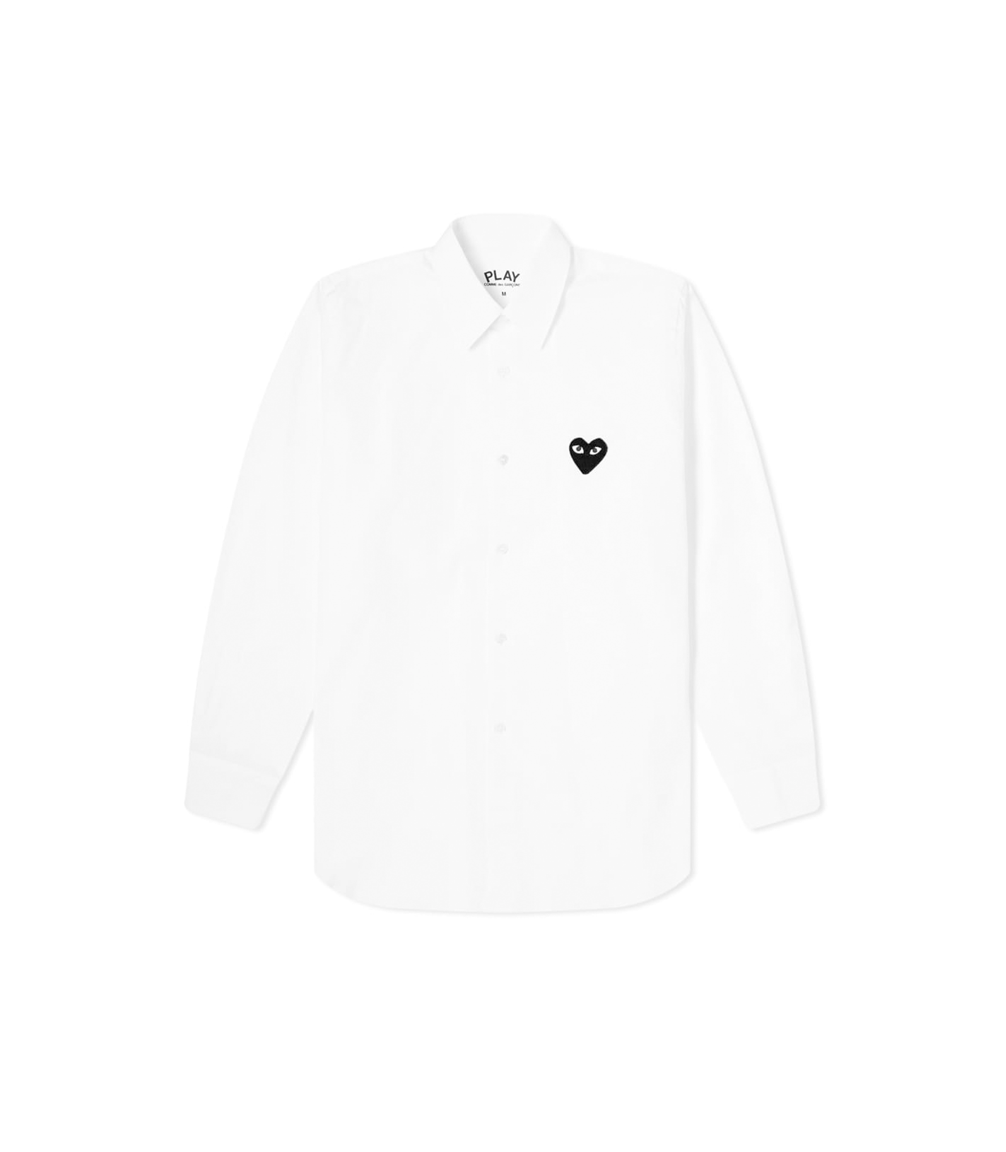 Heart Logo Button Down L/S Shirt - White / Black