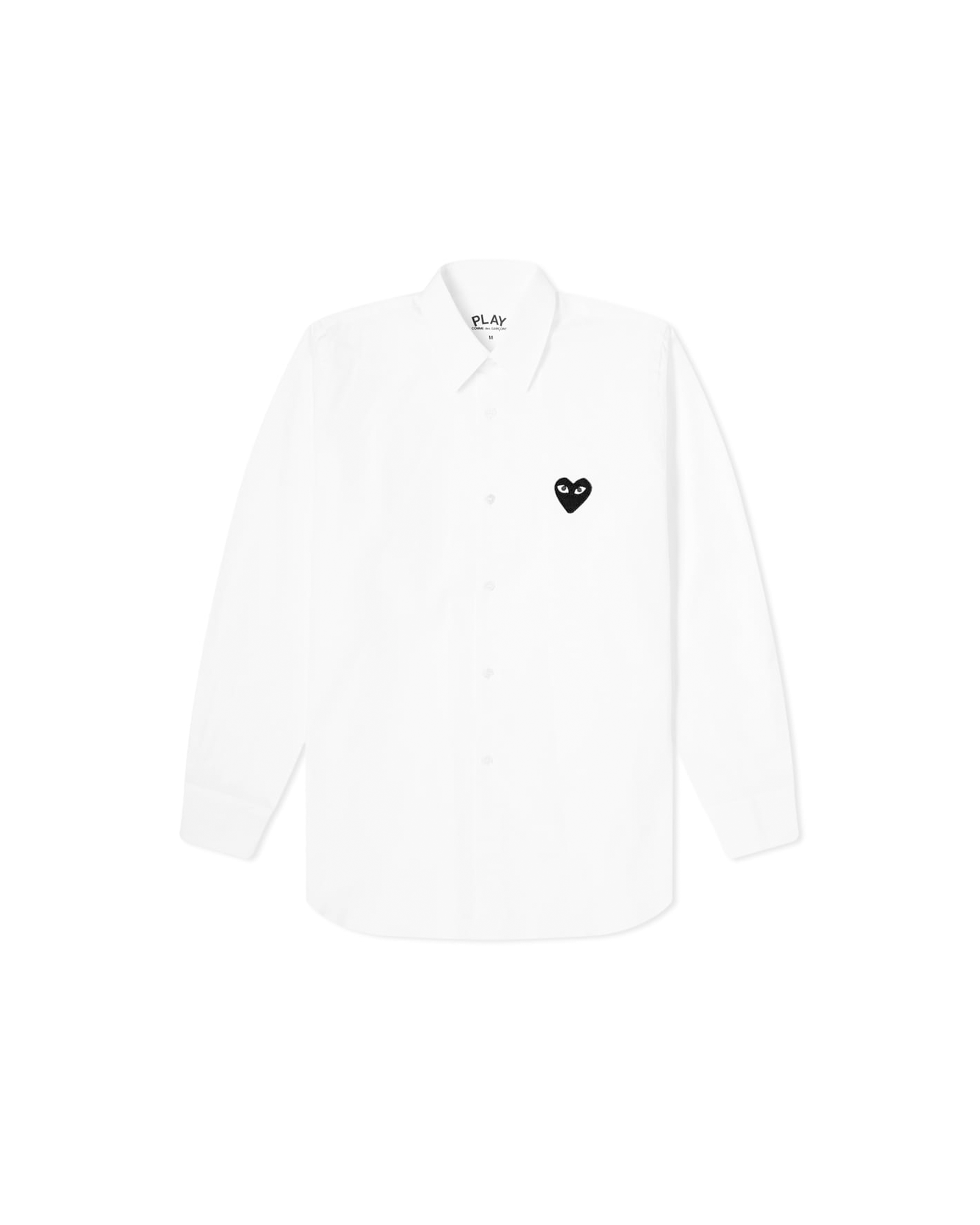 Heart Logo Button Down L/S Shirt - White / Black