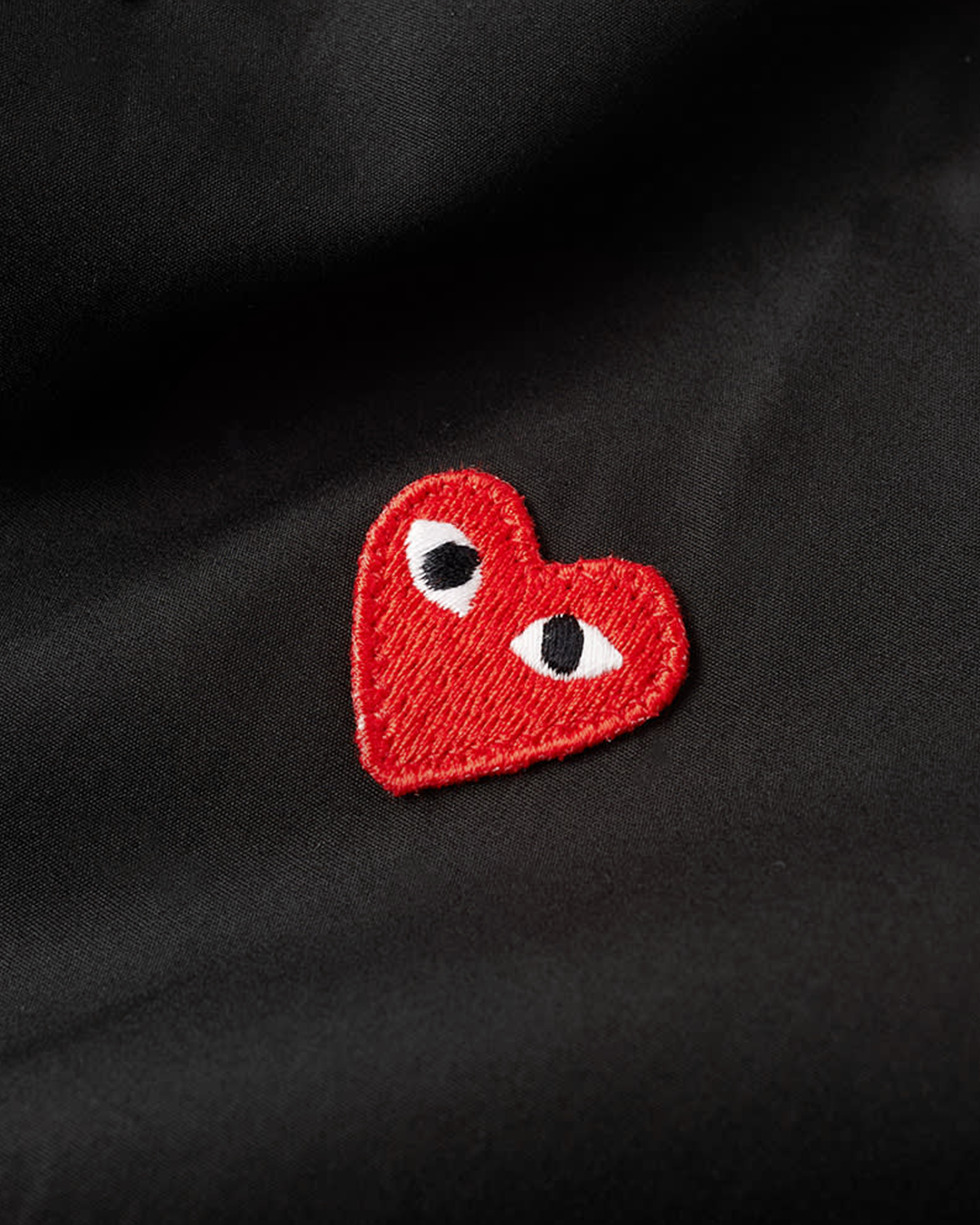 Heart Logo Button Down Shirt - Black / Red