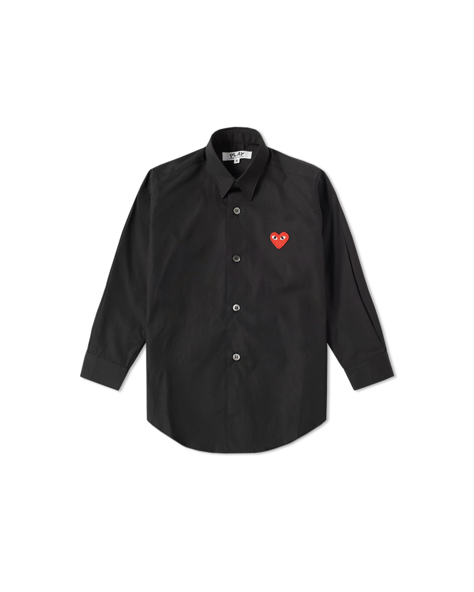 Heart Logo Button Down Shirt - Black / Red
