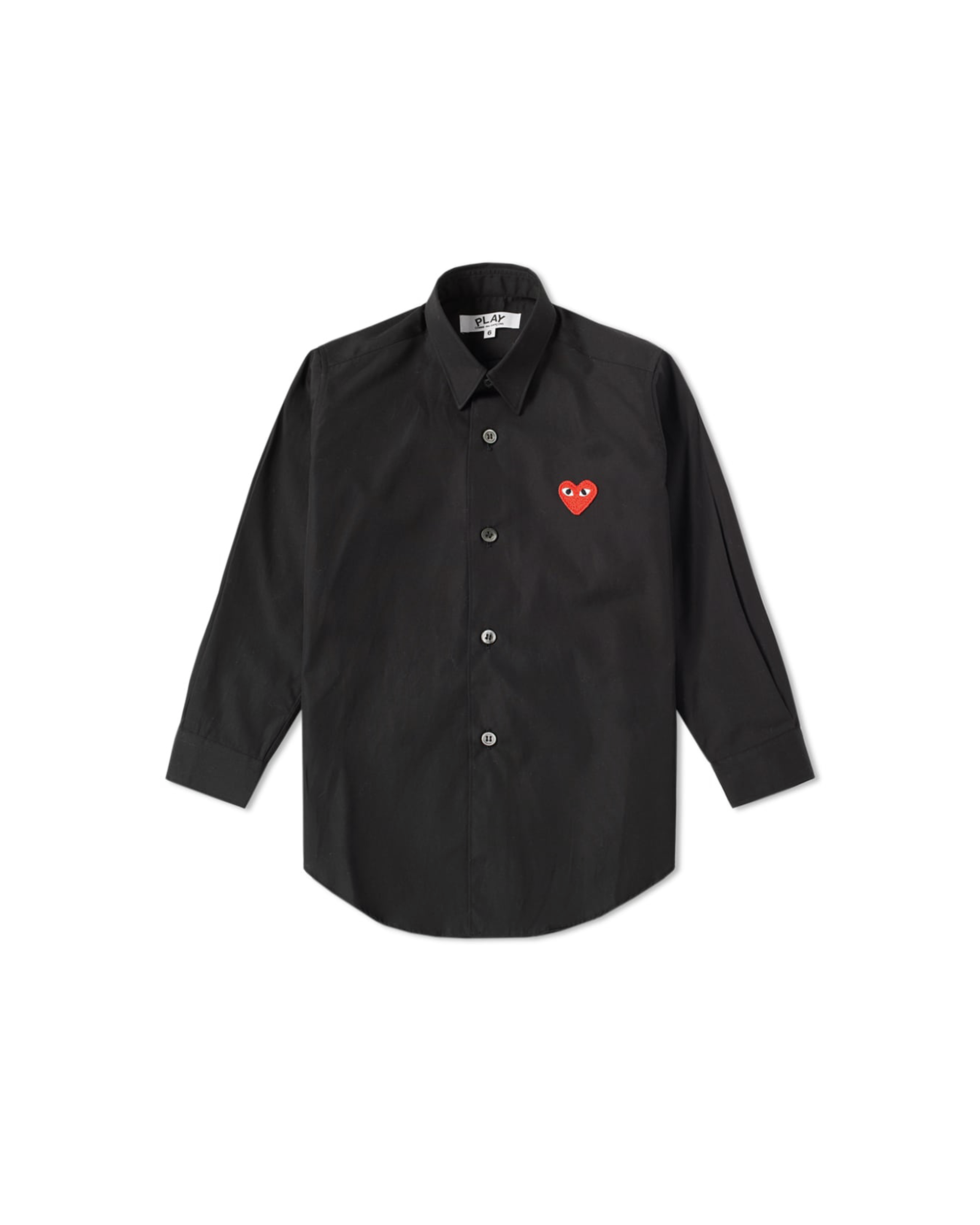 Heart Logo Button Down Shirt Black Red HIGHS AND LOWS