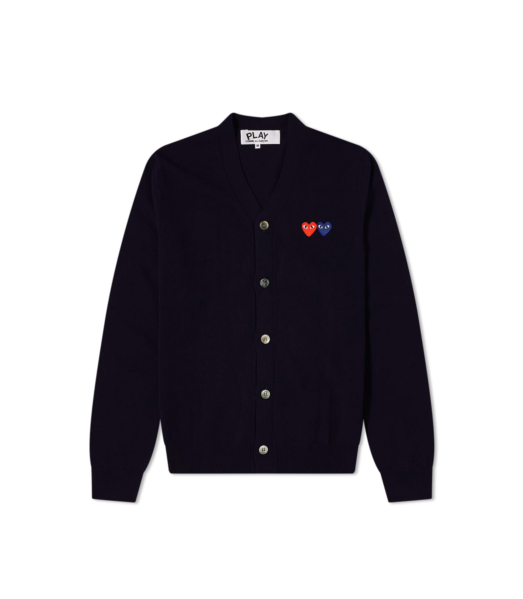Double Heart Logo Cardigan - Navy / Red