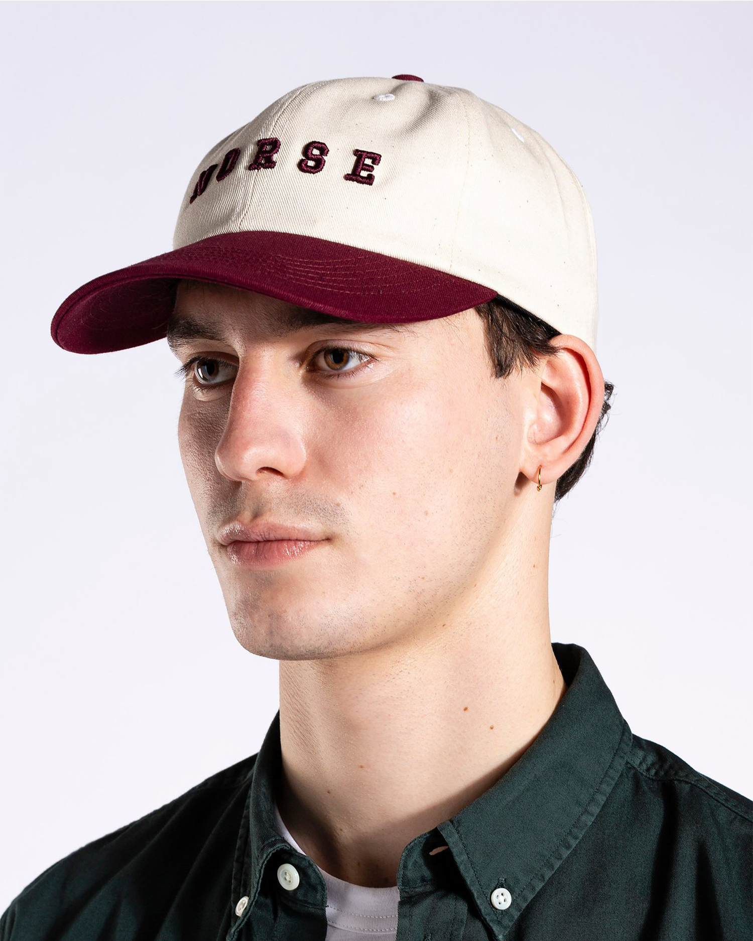 Varsity Logo Twill Cap - Burgundy / White