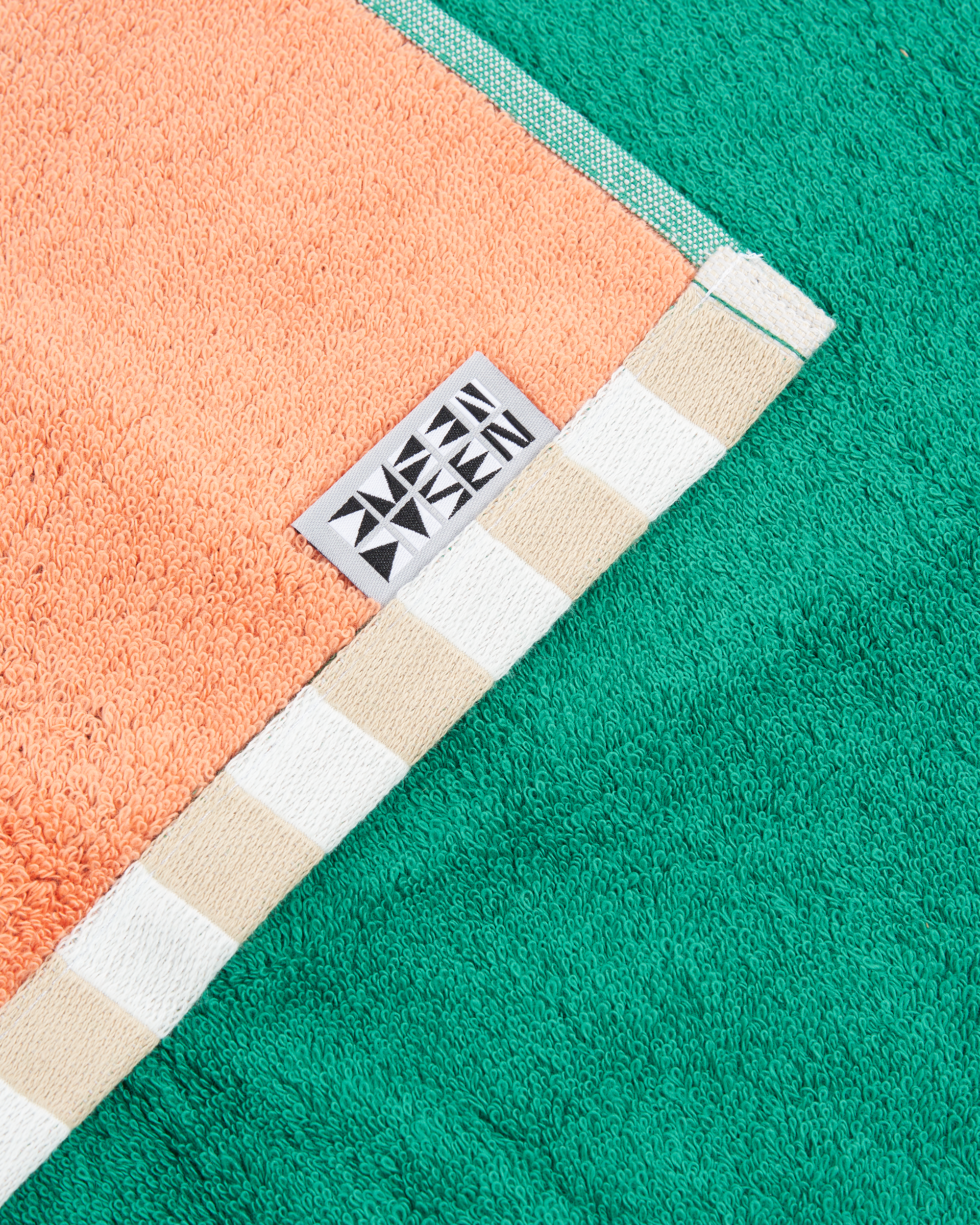 Two Tone Hand Towel - Teal / Coral