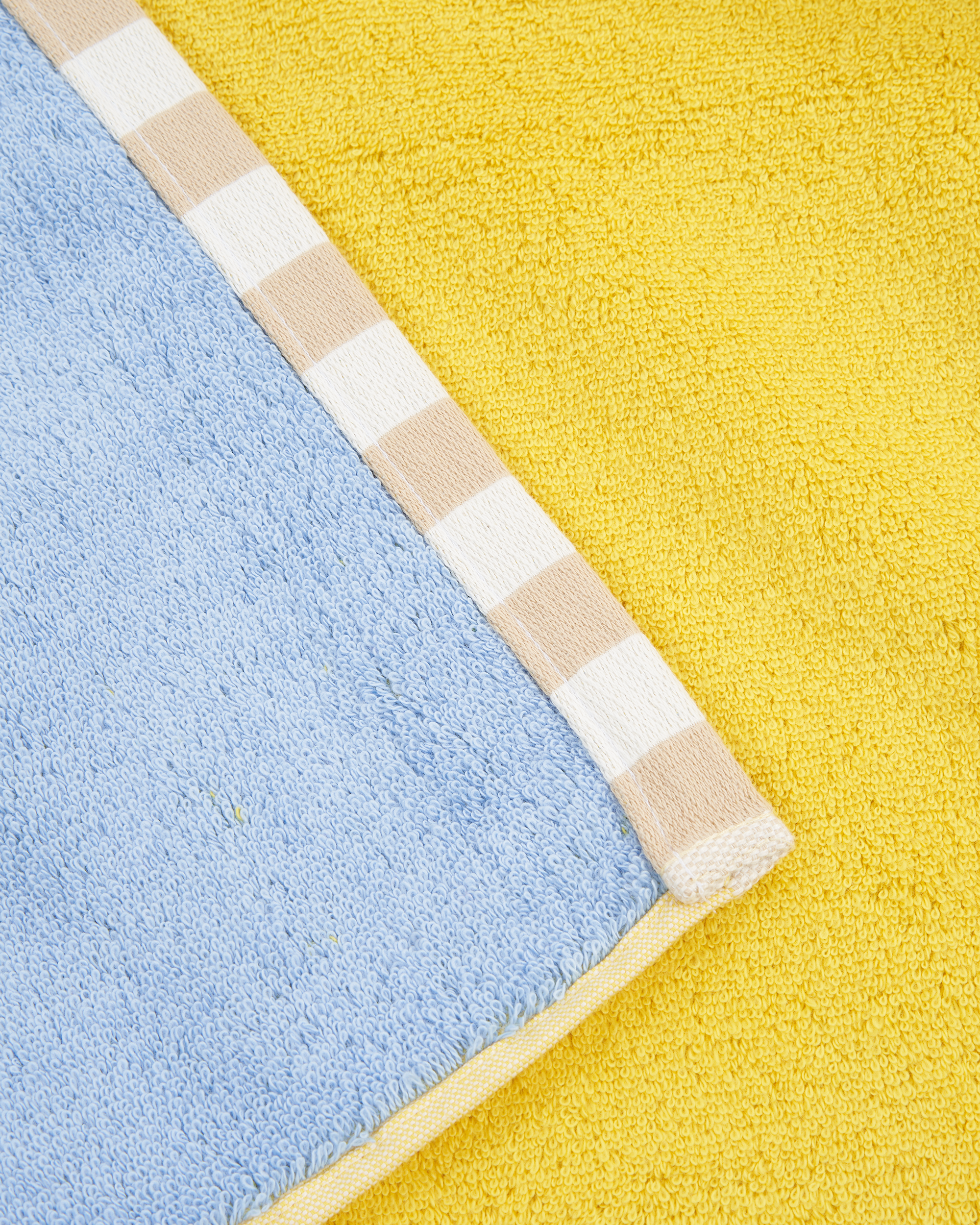 Two Tone Bath Towel - Yellow / Cornflower