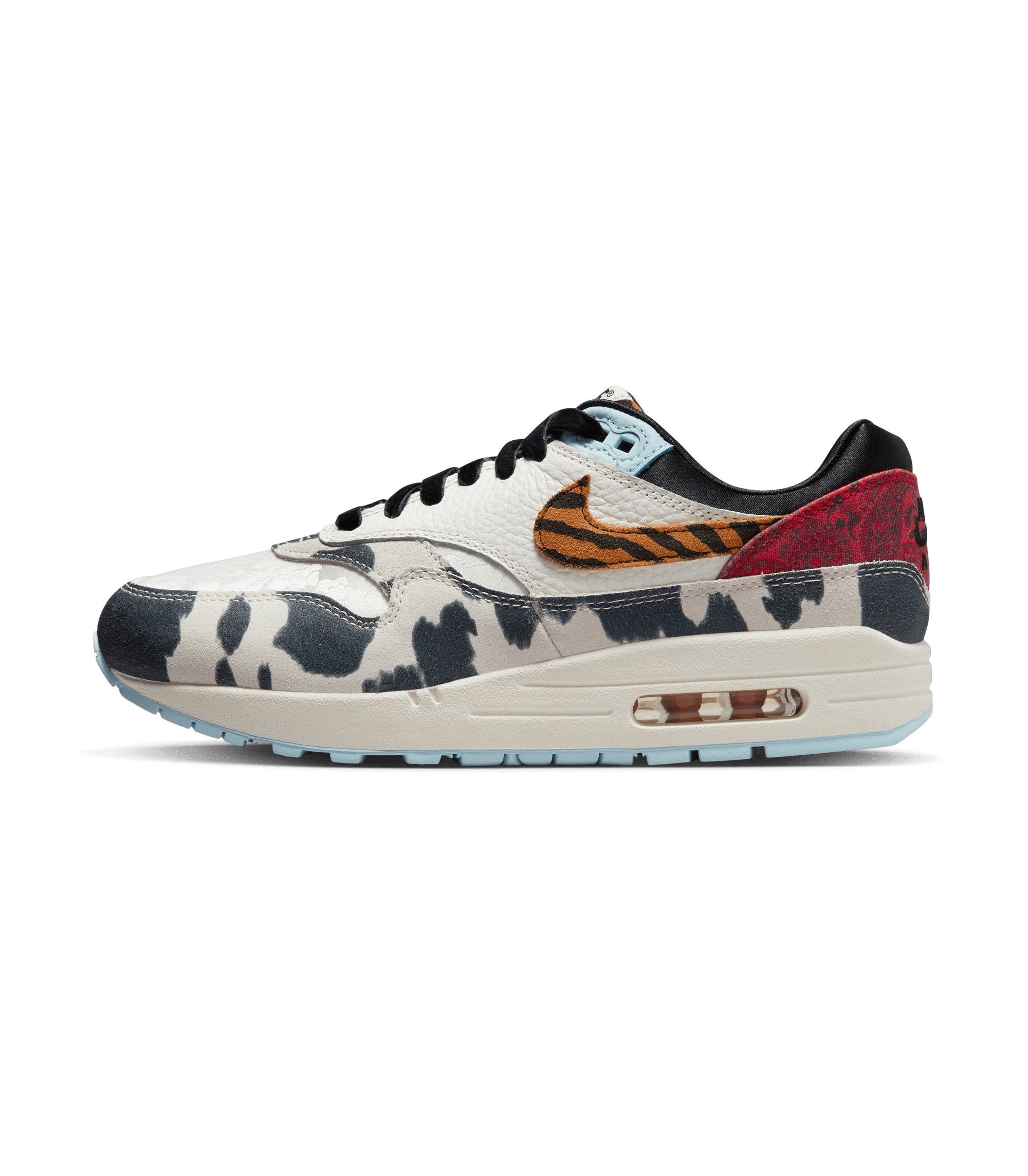 Womens Air Max 1 '87 - Sail Black / Celestine Blue / Picante Red