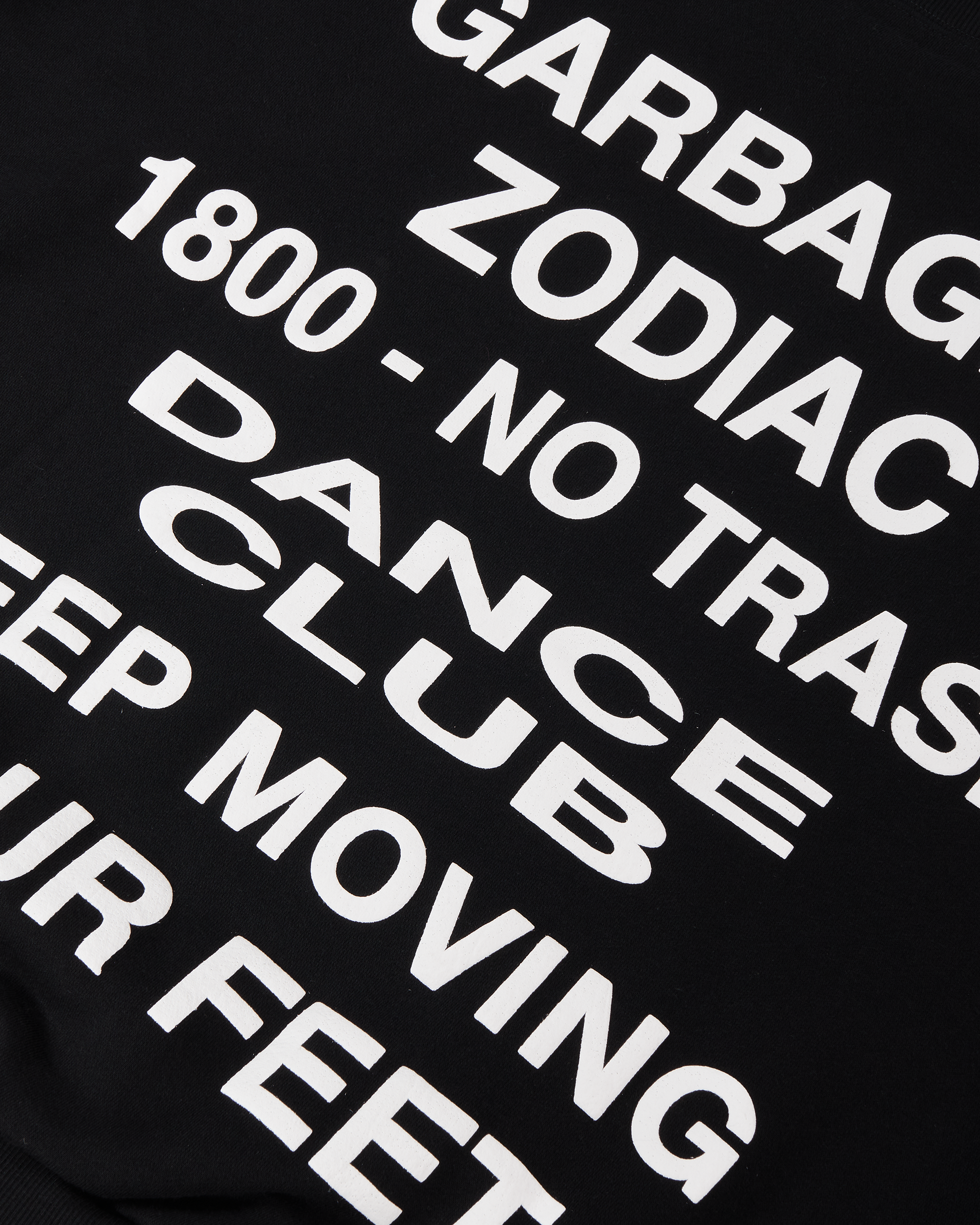 1800 - No Trash Dance Club Crewneck - Black / White