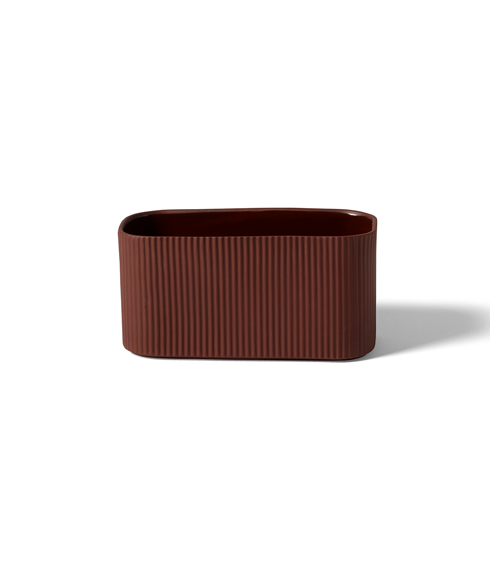 Medium Facade Herb Pot - Dark Terracotta
