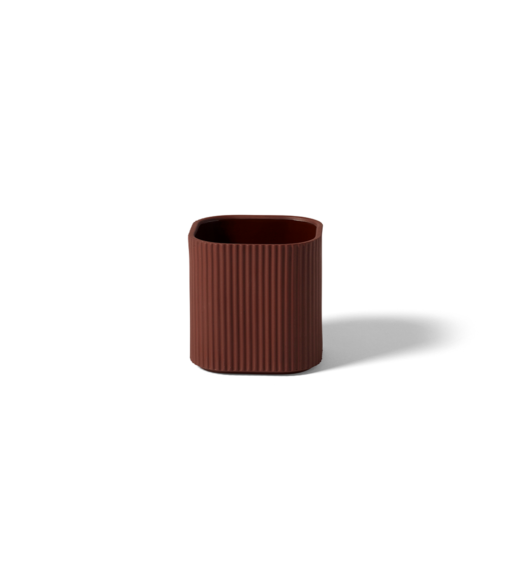 Small Facade Herb Pot - Dark Terracotta