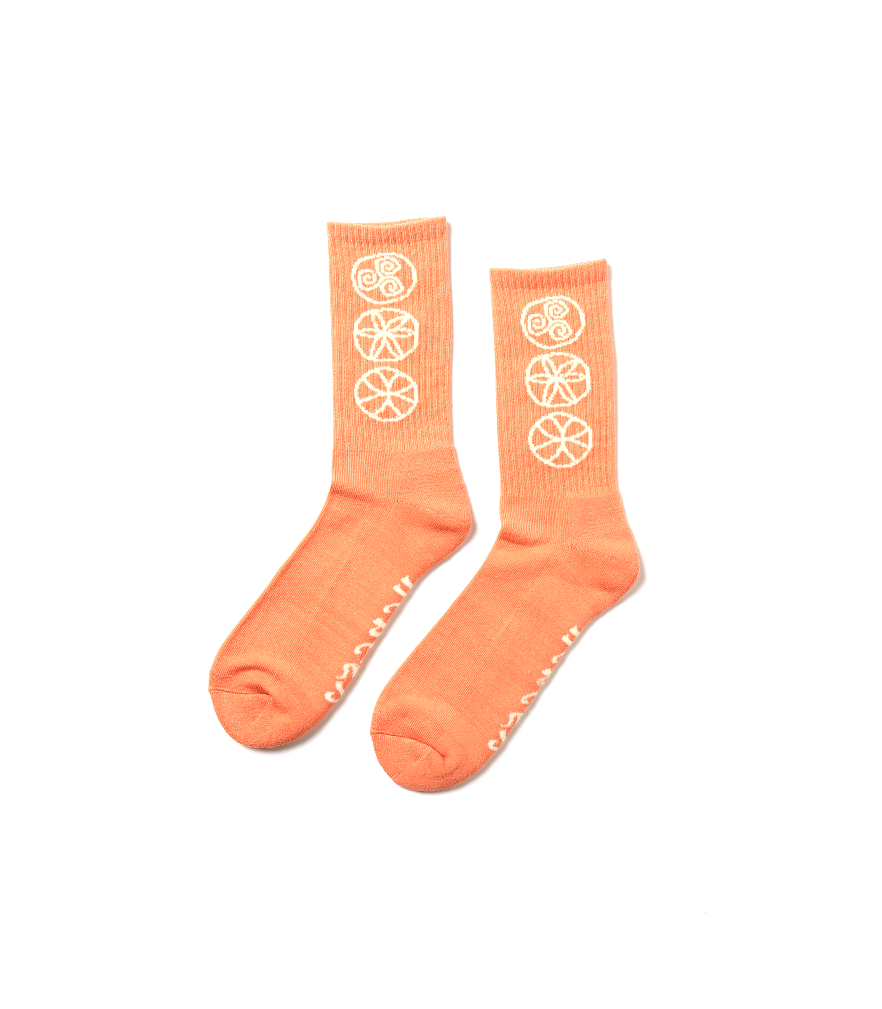 Rune Socks - Orange / Ecru