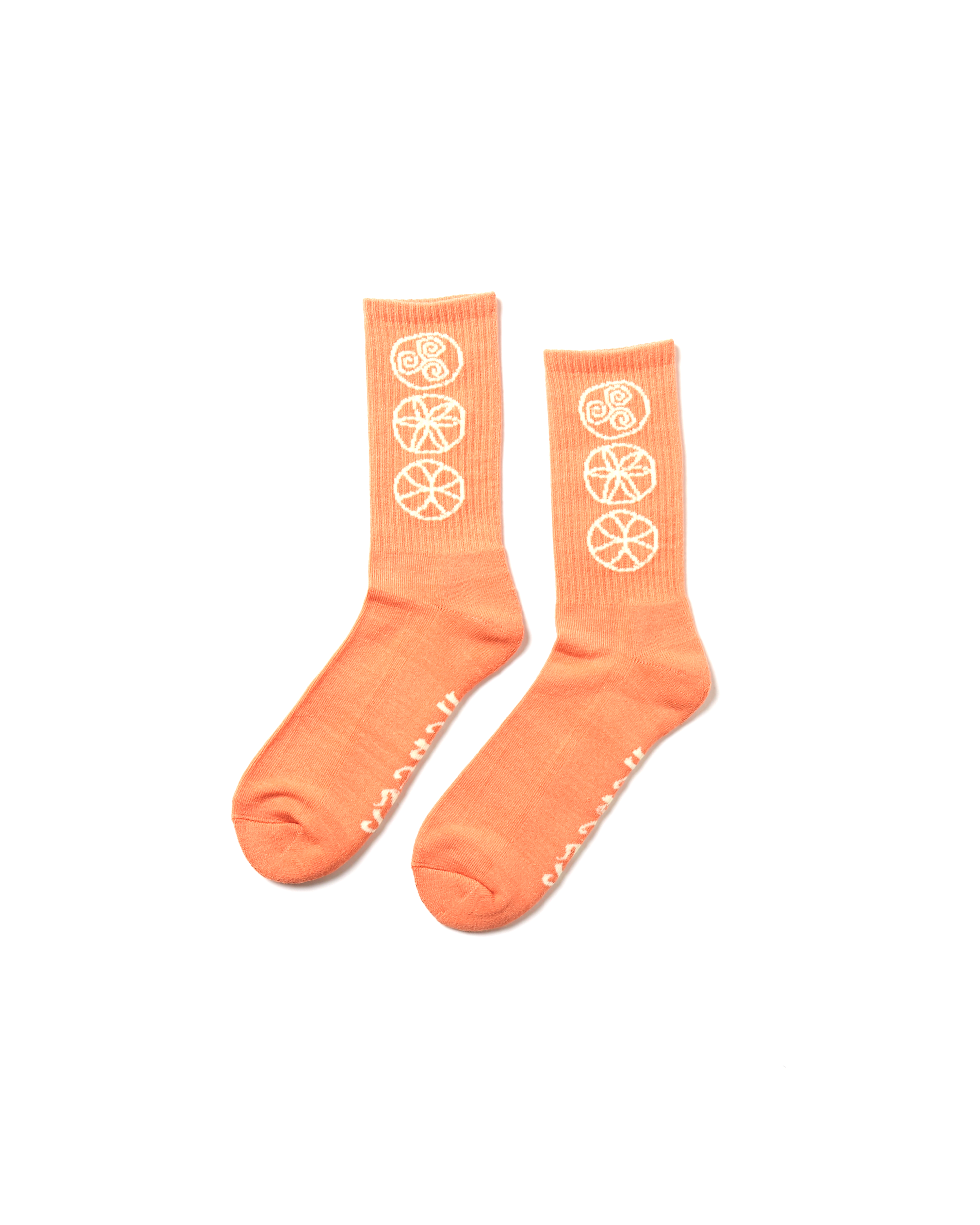 Rune Socks - Orange / Ecru