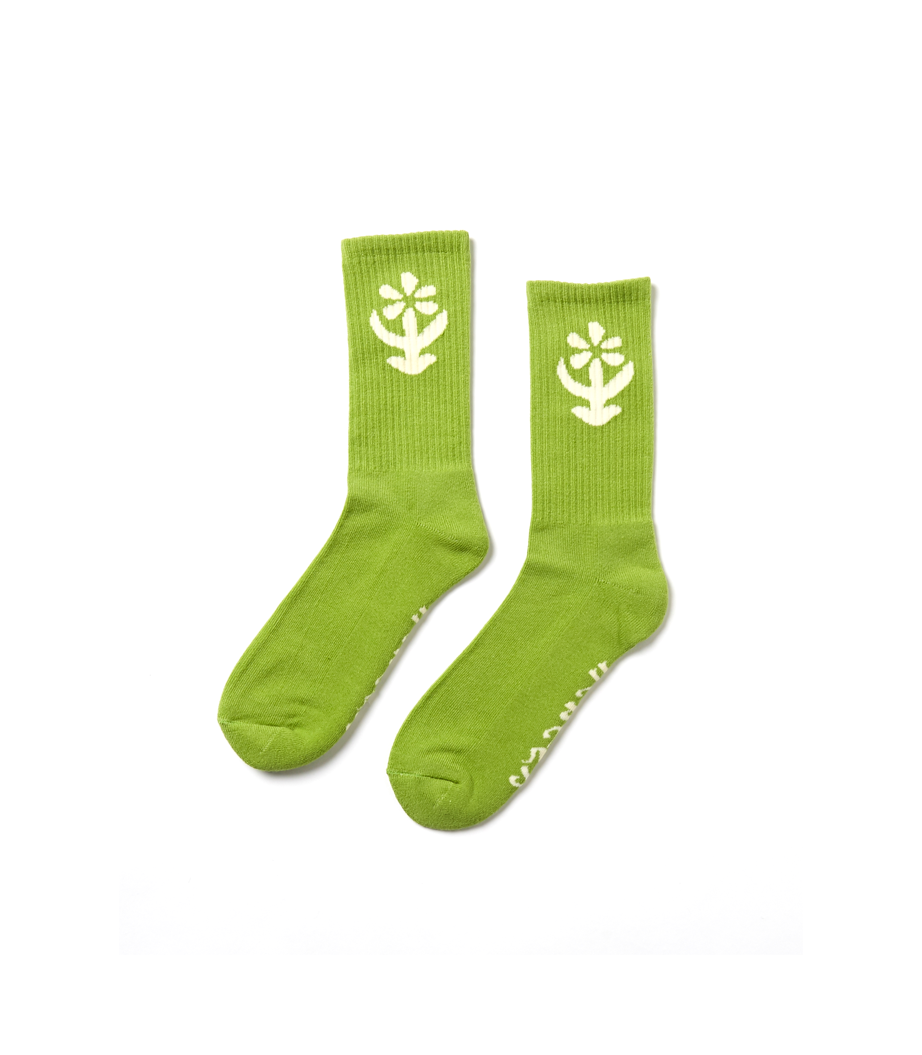 Flower Socks - Green / Ecru
